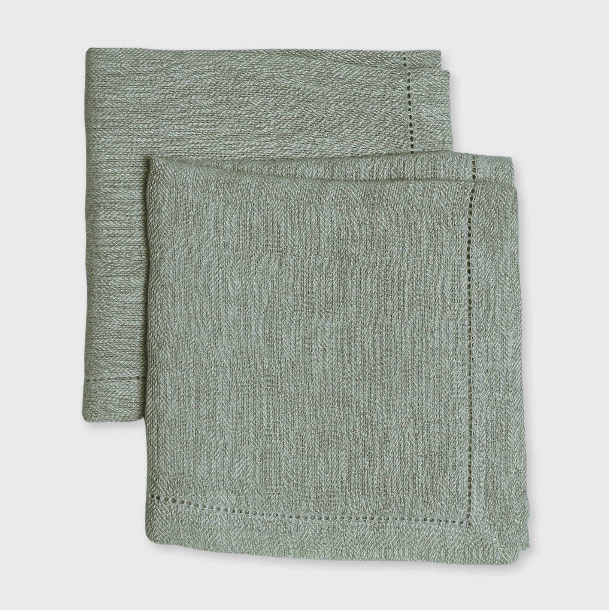 Duck Egg Herringbone Linen Table Napkins-Set of 2