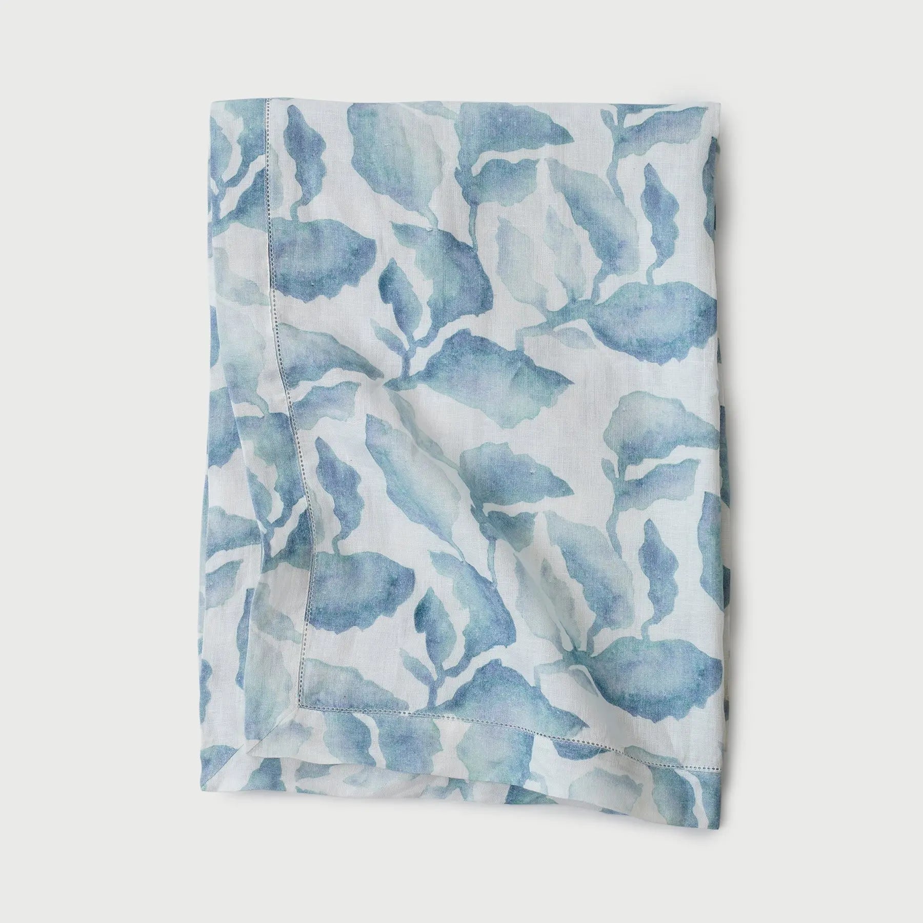 Cascade Blue Linen Table Cover SanctuaryLiving