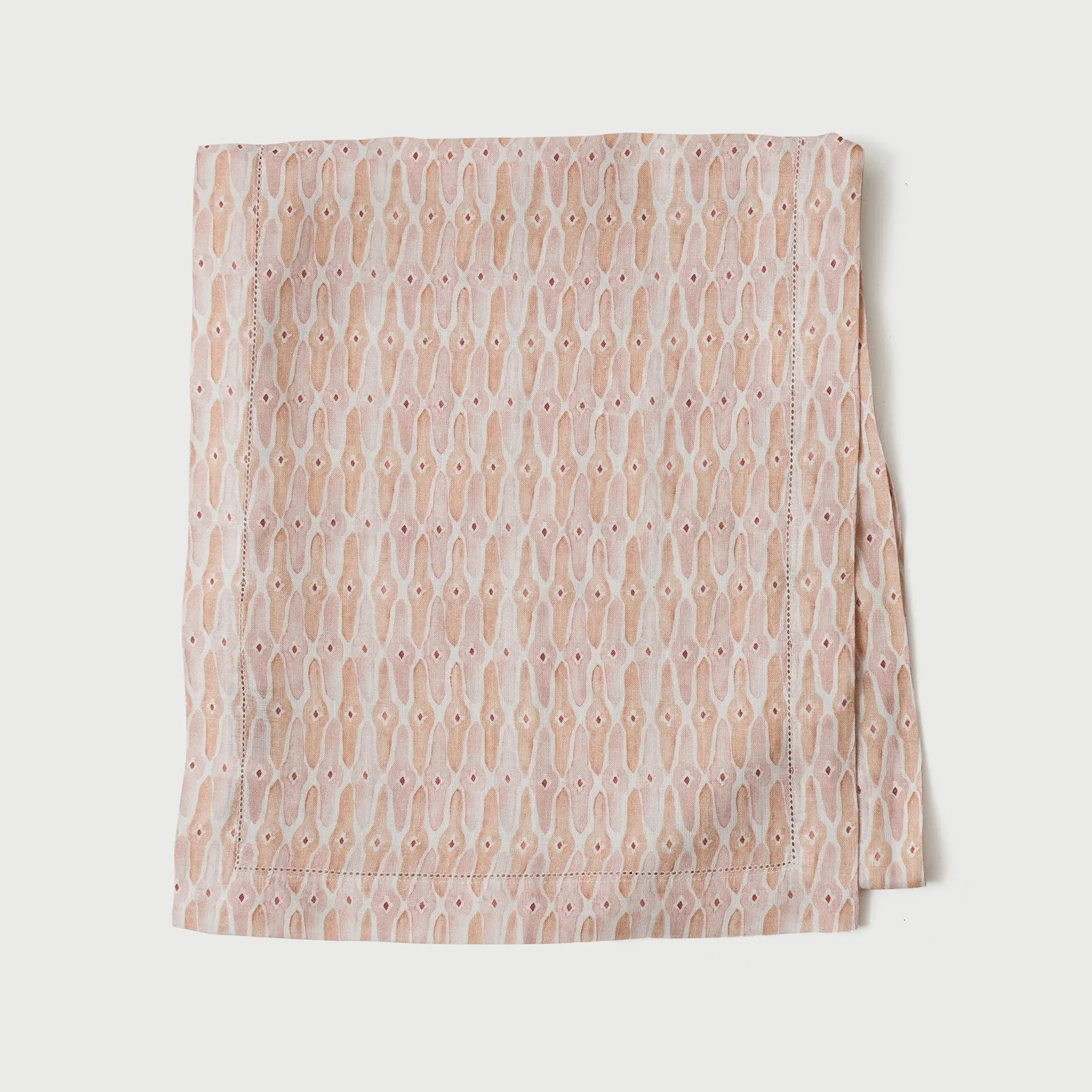 Mosaic Blush Linen Table Runner SanctuaryLiving