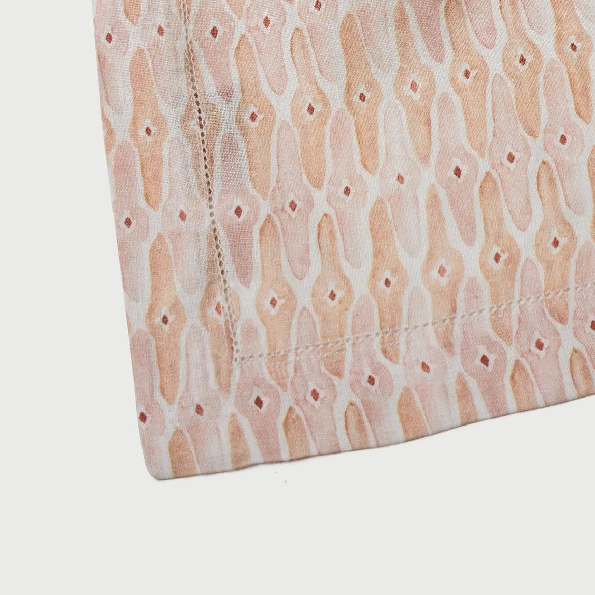 Mosaic Blush Linen Table Runner SanctuaryLiving