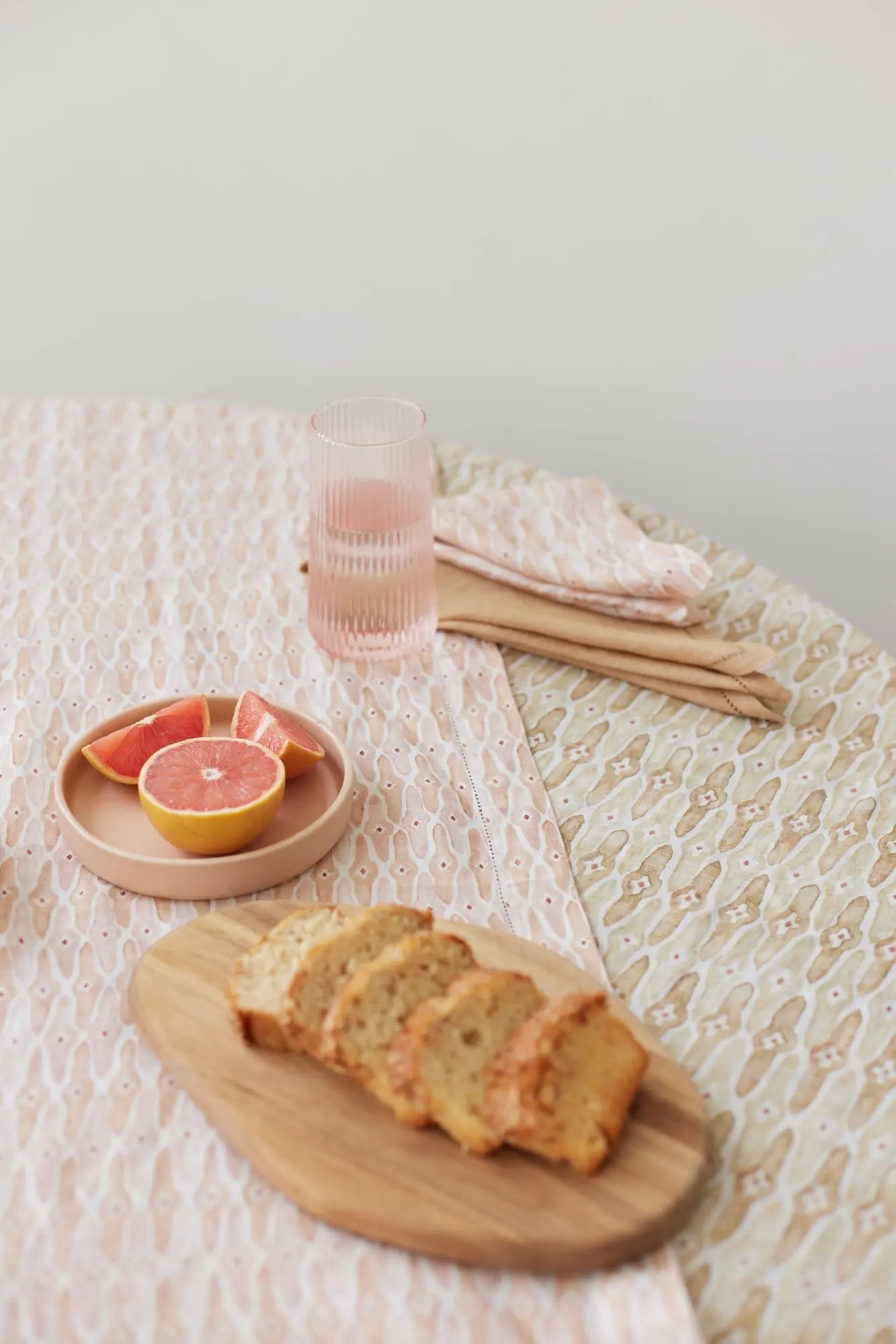 Mosaic Blush Linen Table Runner SanctuaryLiving