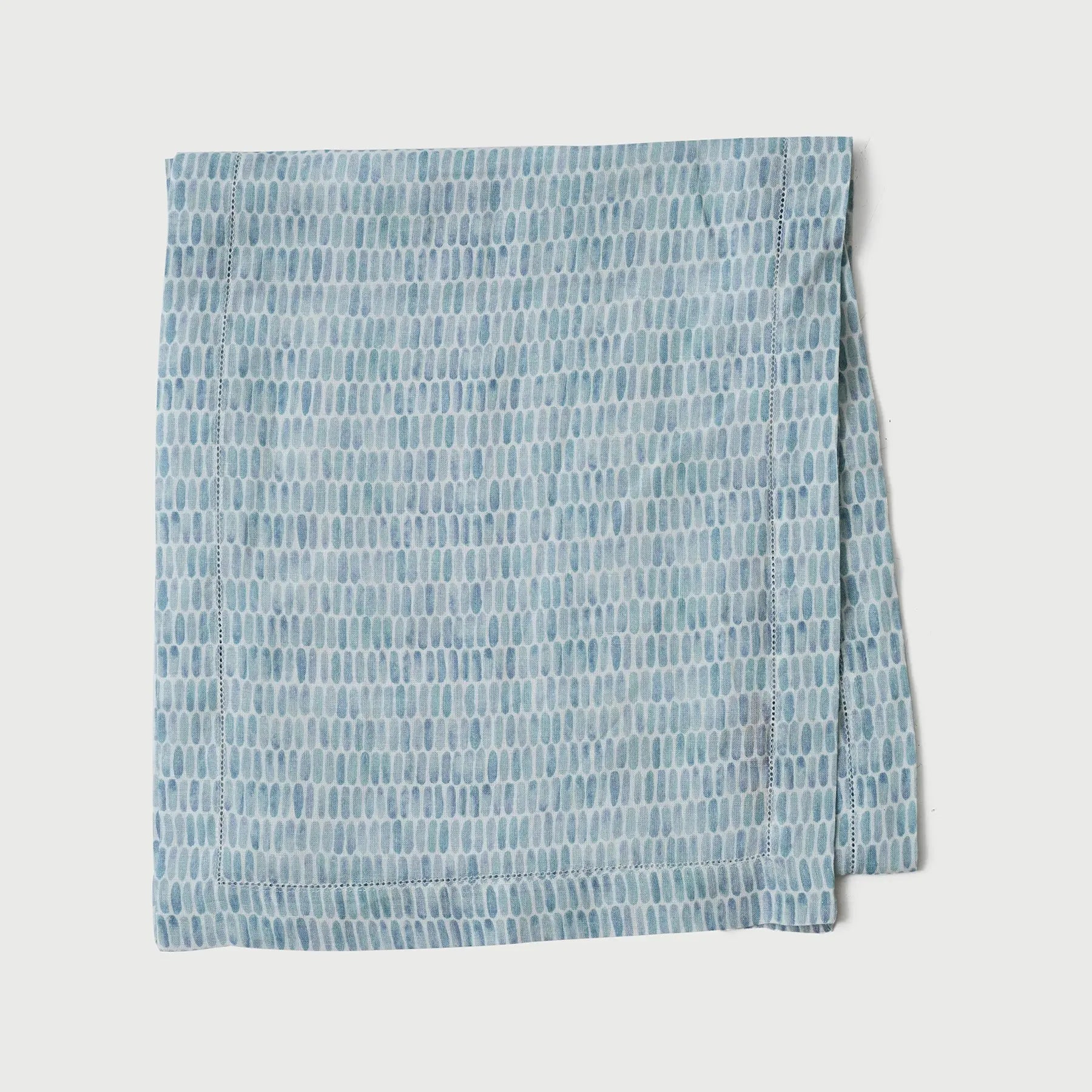 Speckle Blue Linen Table Runner SanctuaryLiving