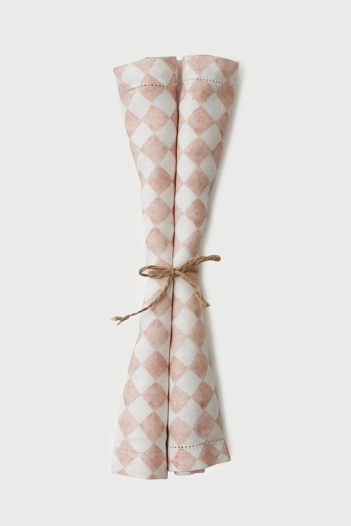 Checker Blush Linen Table Napkins-Set of 2 SanctuaryLiving