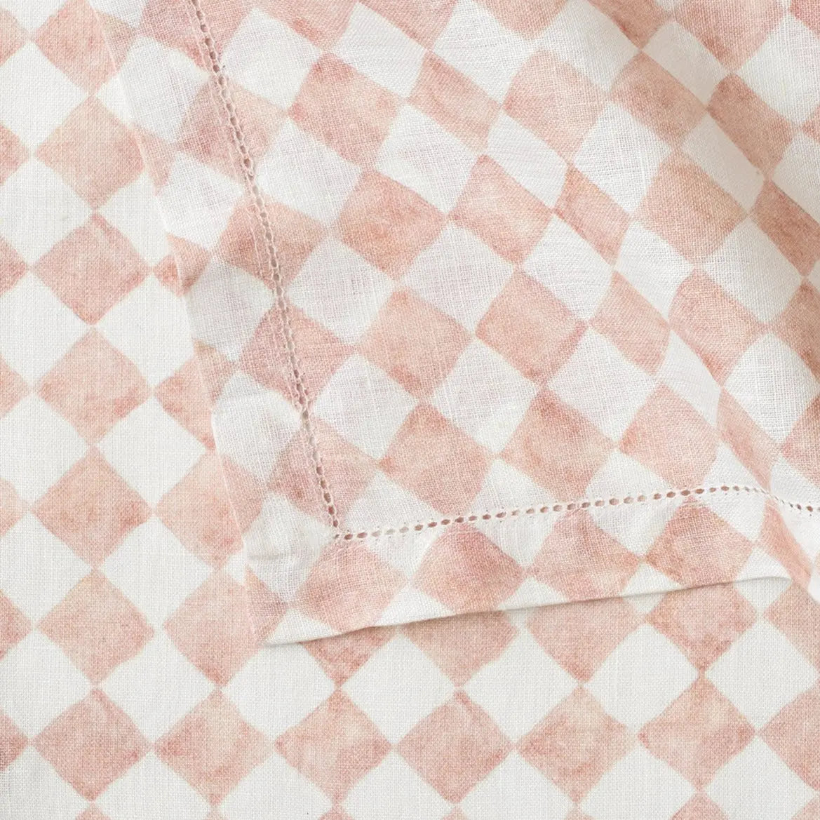 Checker Blush Linen Table Napkins-Set of 2 SanctuaryLiving
