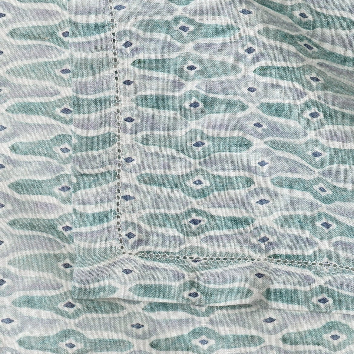Mosaic Blue Linen Table Napkins-Set of 2