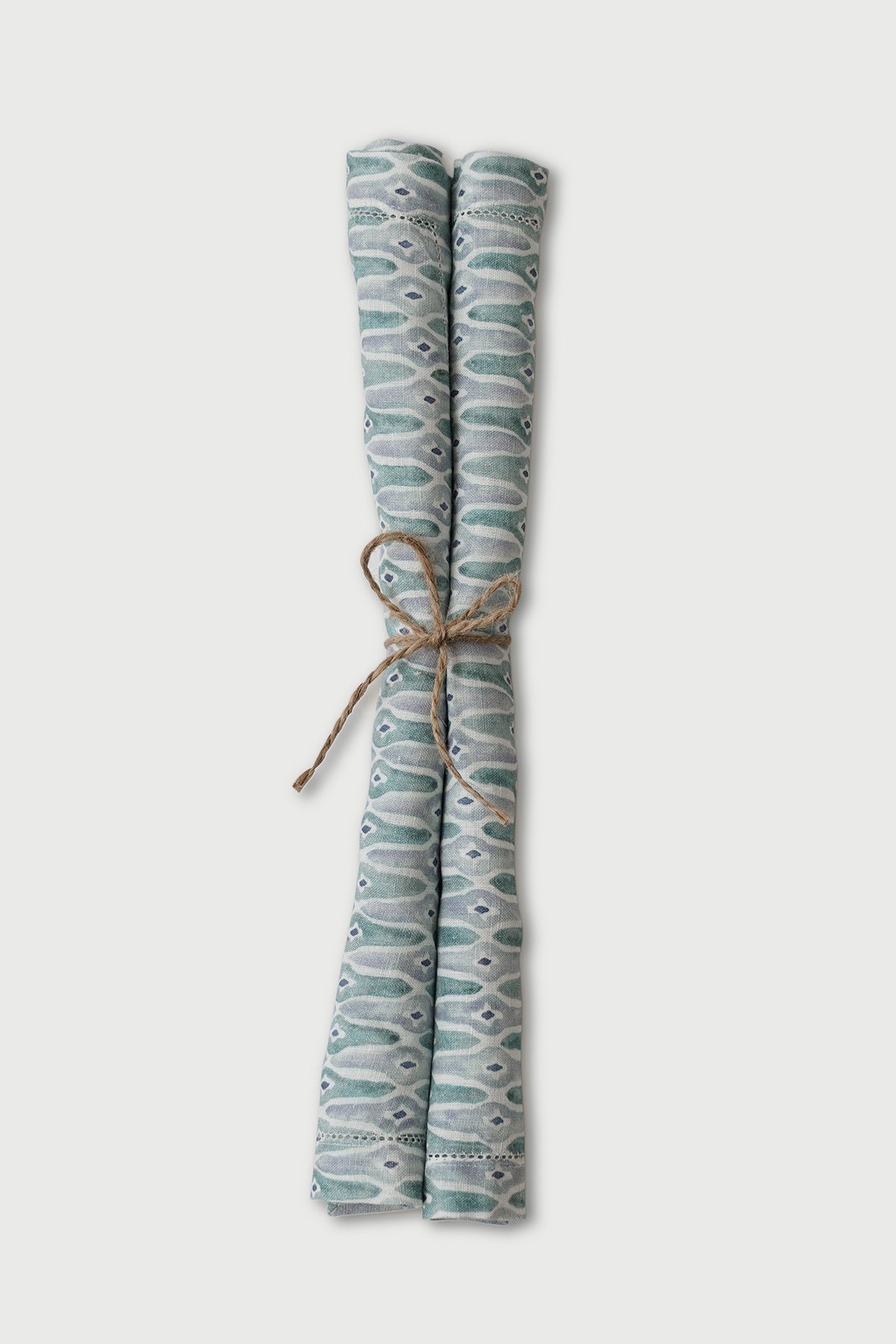 Mosaic Blue Linen Table Napkins-Set of 2