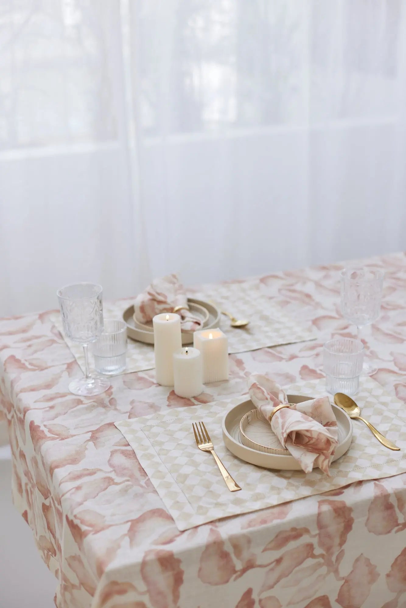 Checker Beige Table Mats-Set of 2 SanctuaryLiving
