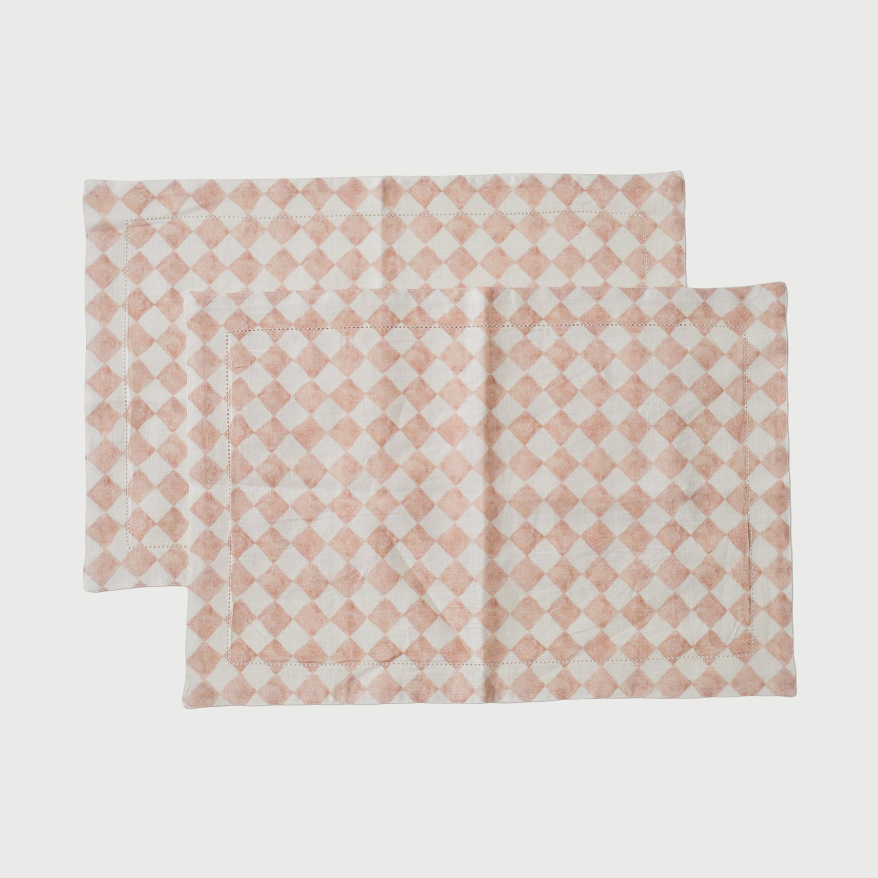 Checker Blush Table Mats-Set of 2
