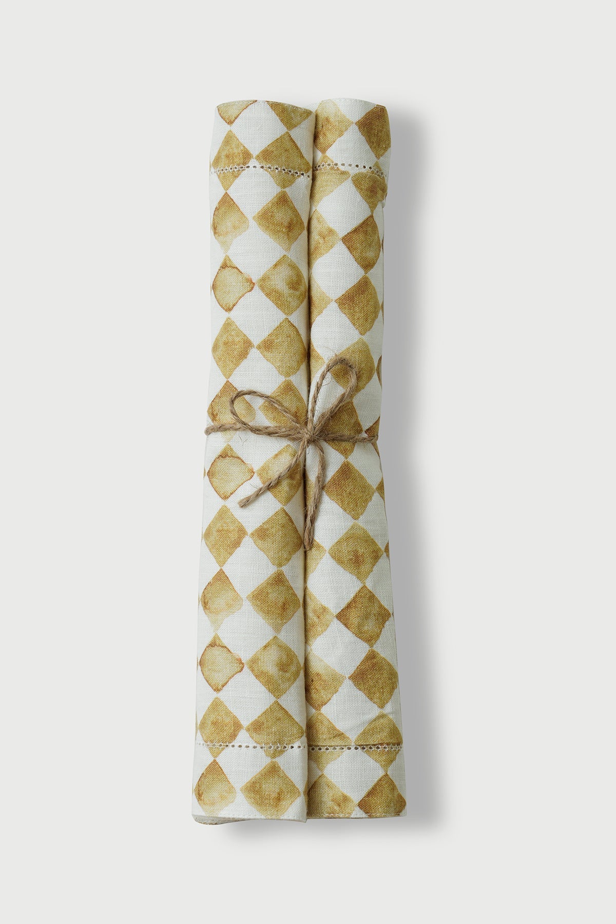 Checker Ochre Table Mats-Set of 2