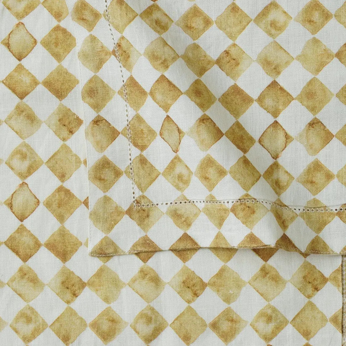 Checker Ochre Table Mats-Set of 2 SanctuaryLiving