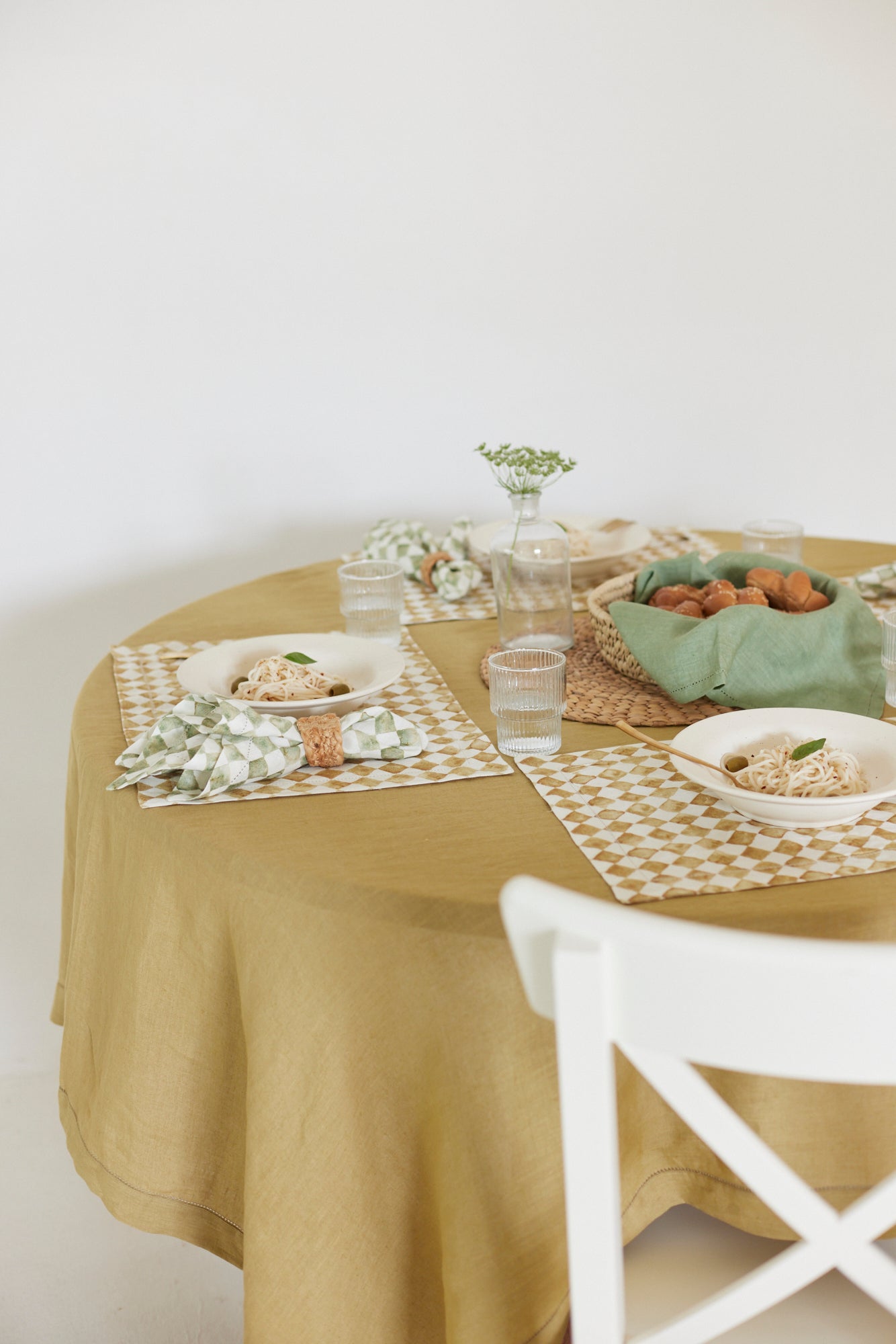 Ochre Linen Table Cover