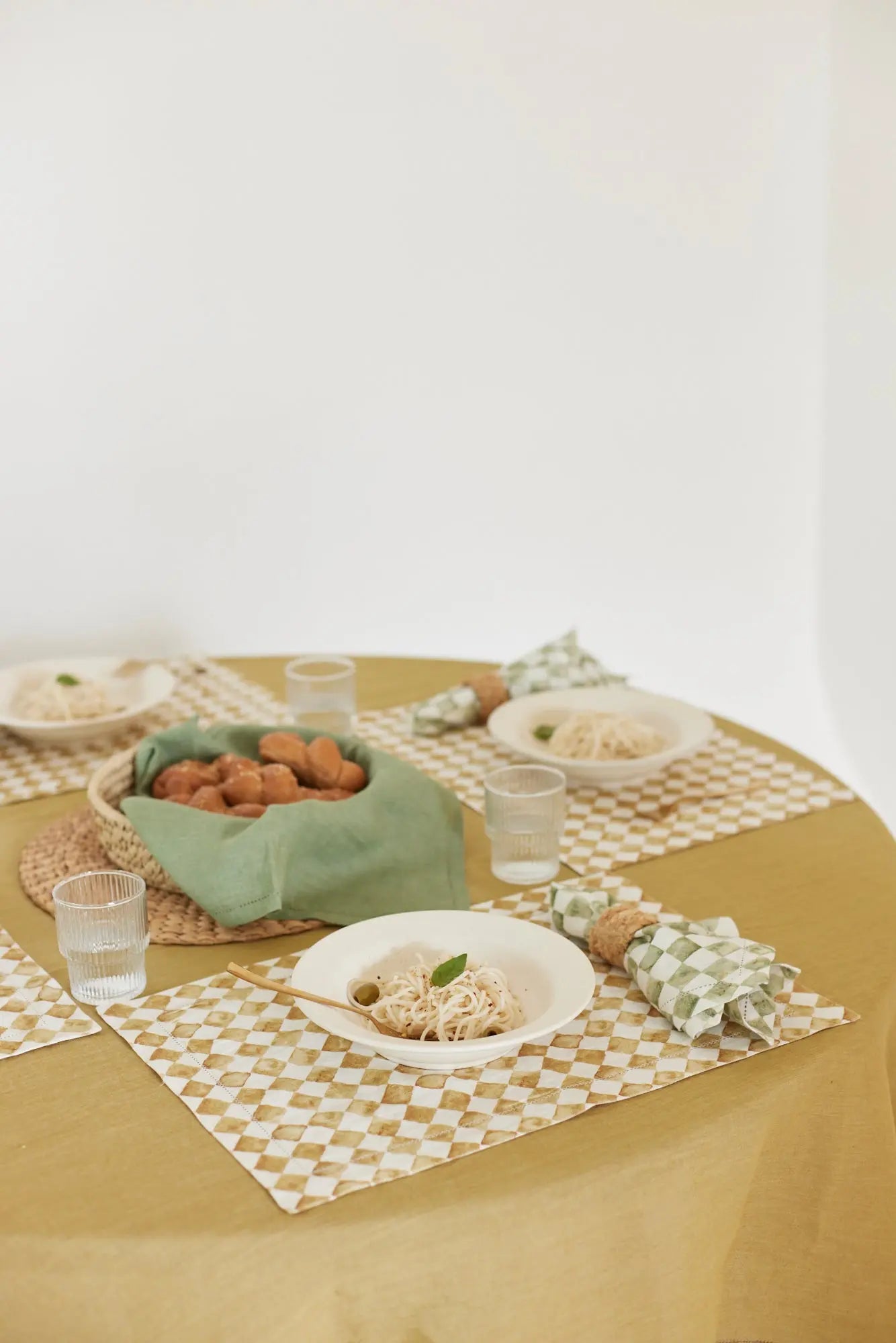 Ochre Linen Table Cover SanctuaryLiving