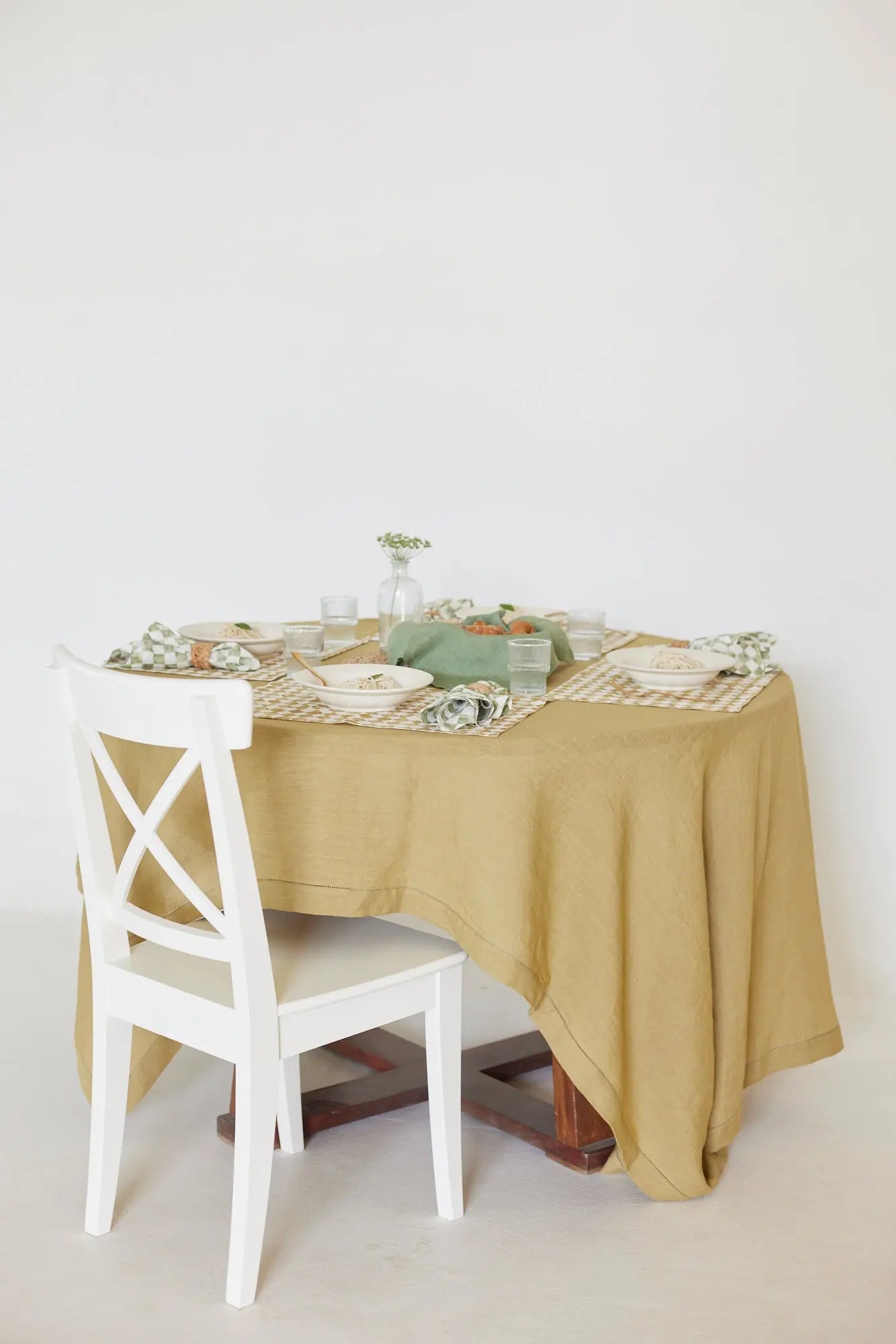 Ochre Linen Table Cover SanctuaryLiving