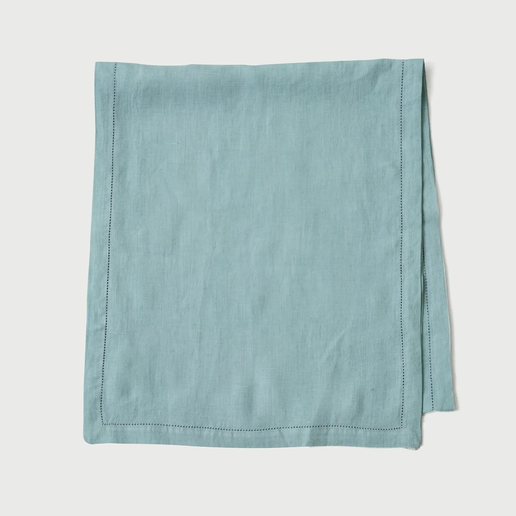 Powder Blue Linen Table Runner SanctuaryLiving