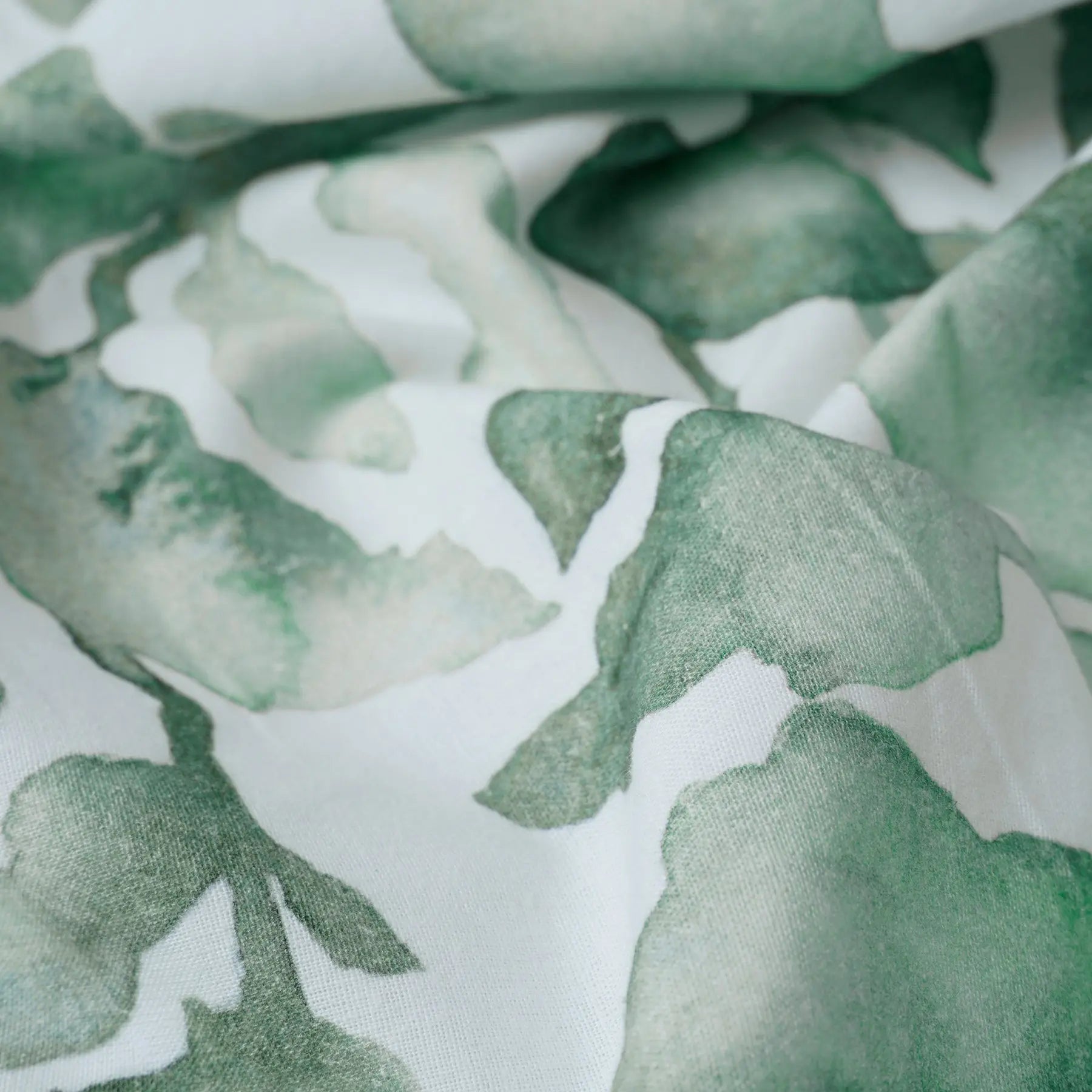 Cascade Green Printed Linen Fabric SanctuaryLiving