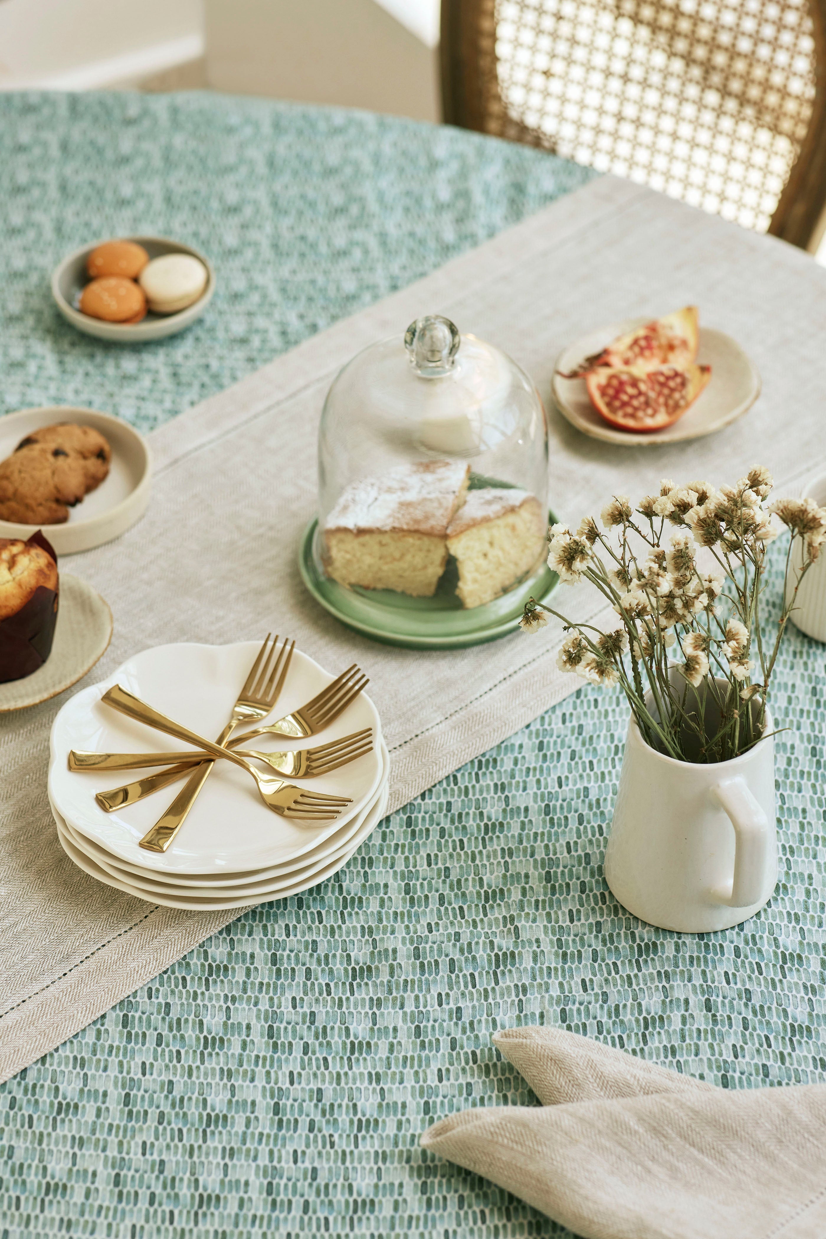 Oatmeal Herringbone Linen Table Napkins-Set of 2