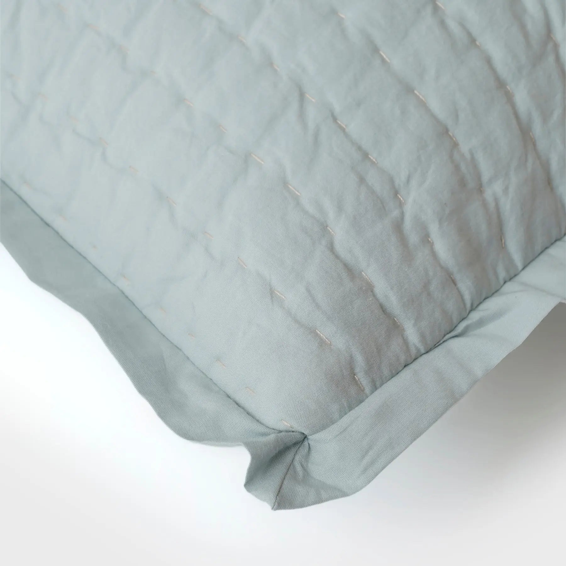 Hand Kantha Baby blue Pillow Cover SanctuaryLiving