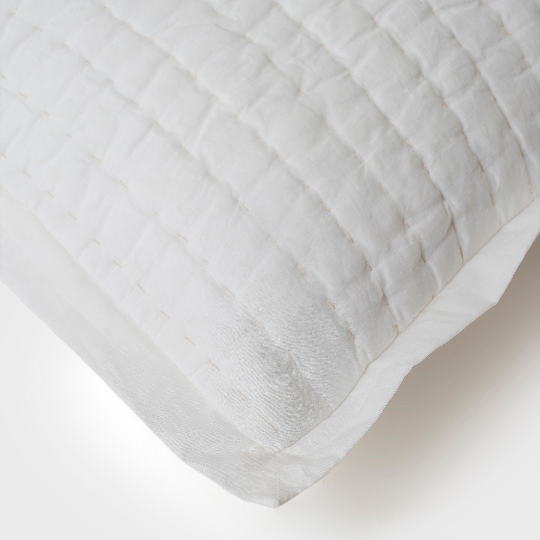 Hand Kantha Ivory Pillow Cover