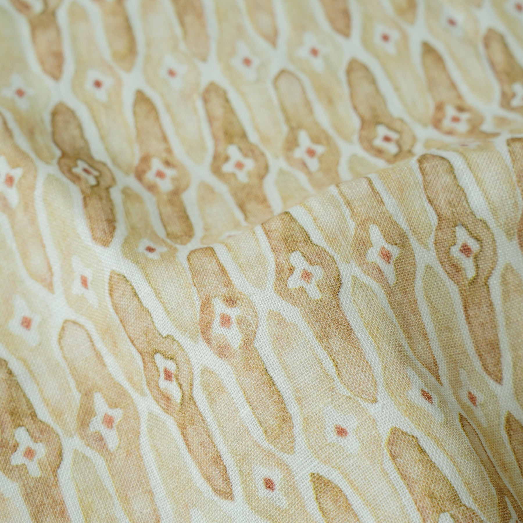 Mosaic Sand Printed Linen Fabric