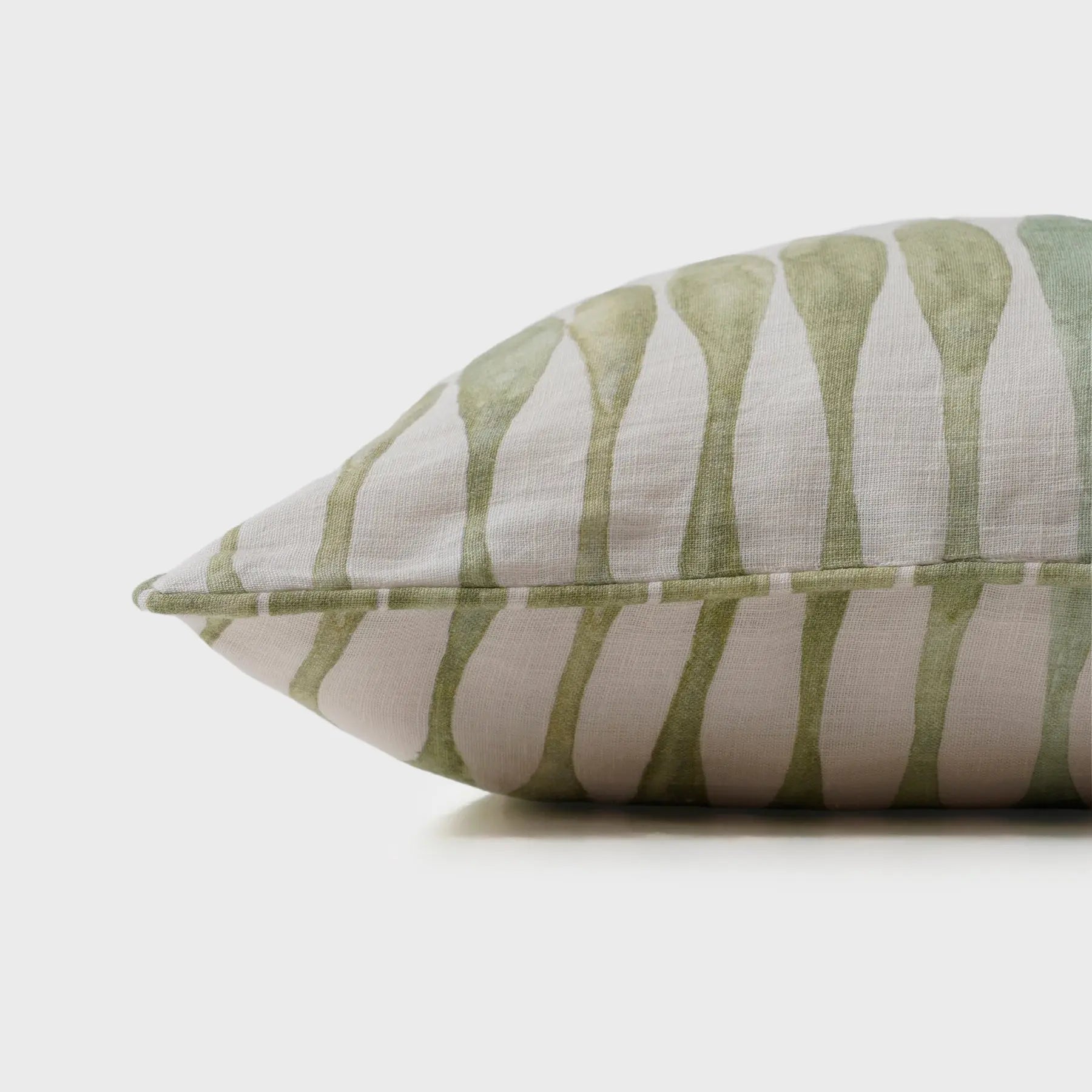 Ripple Sage Lumbar Linen Cushion Cover SanctuaryLiving