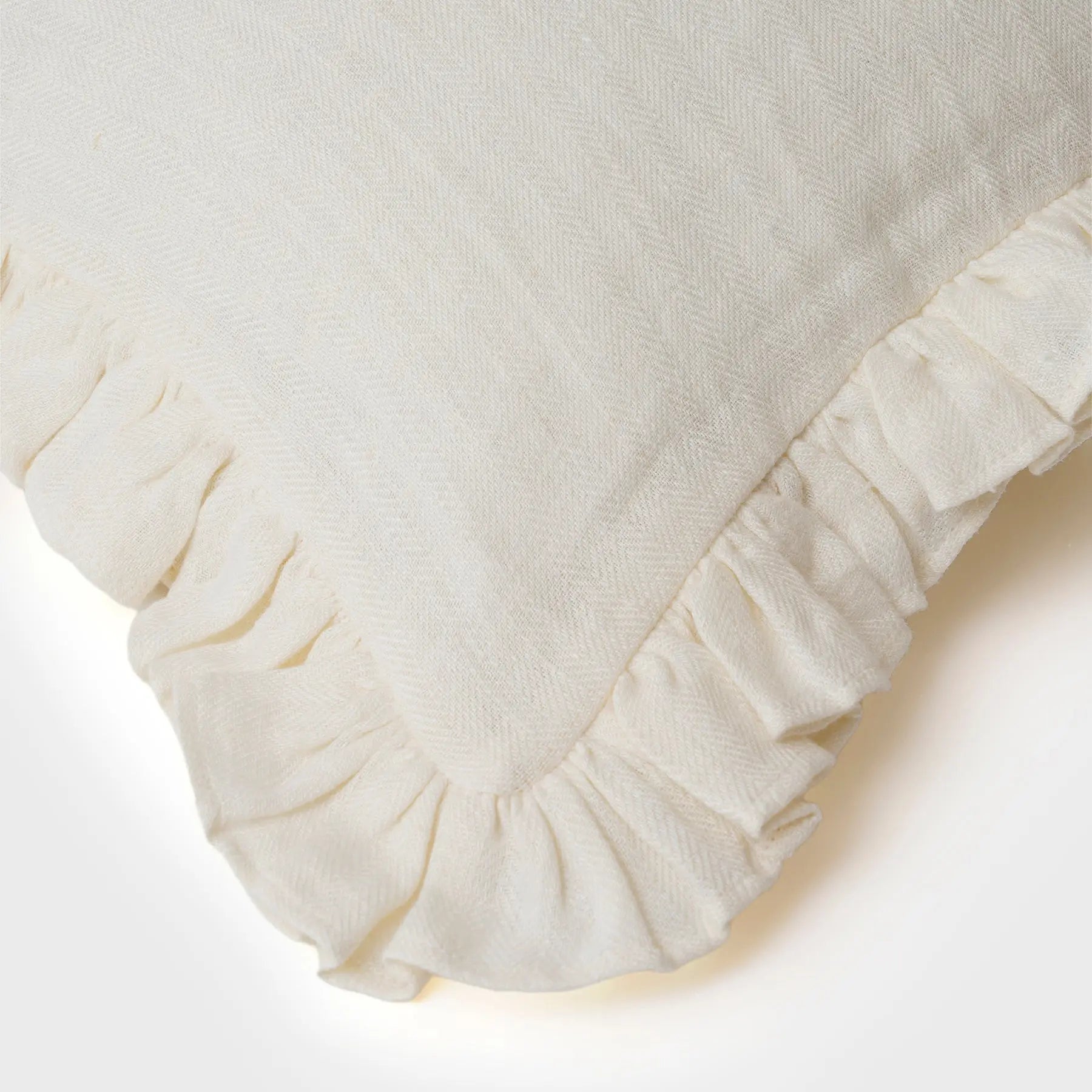 Linen Ruffle Ivory Pillow Cover SanctuaryLiving
