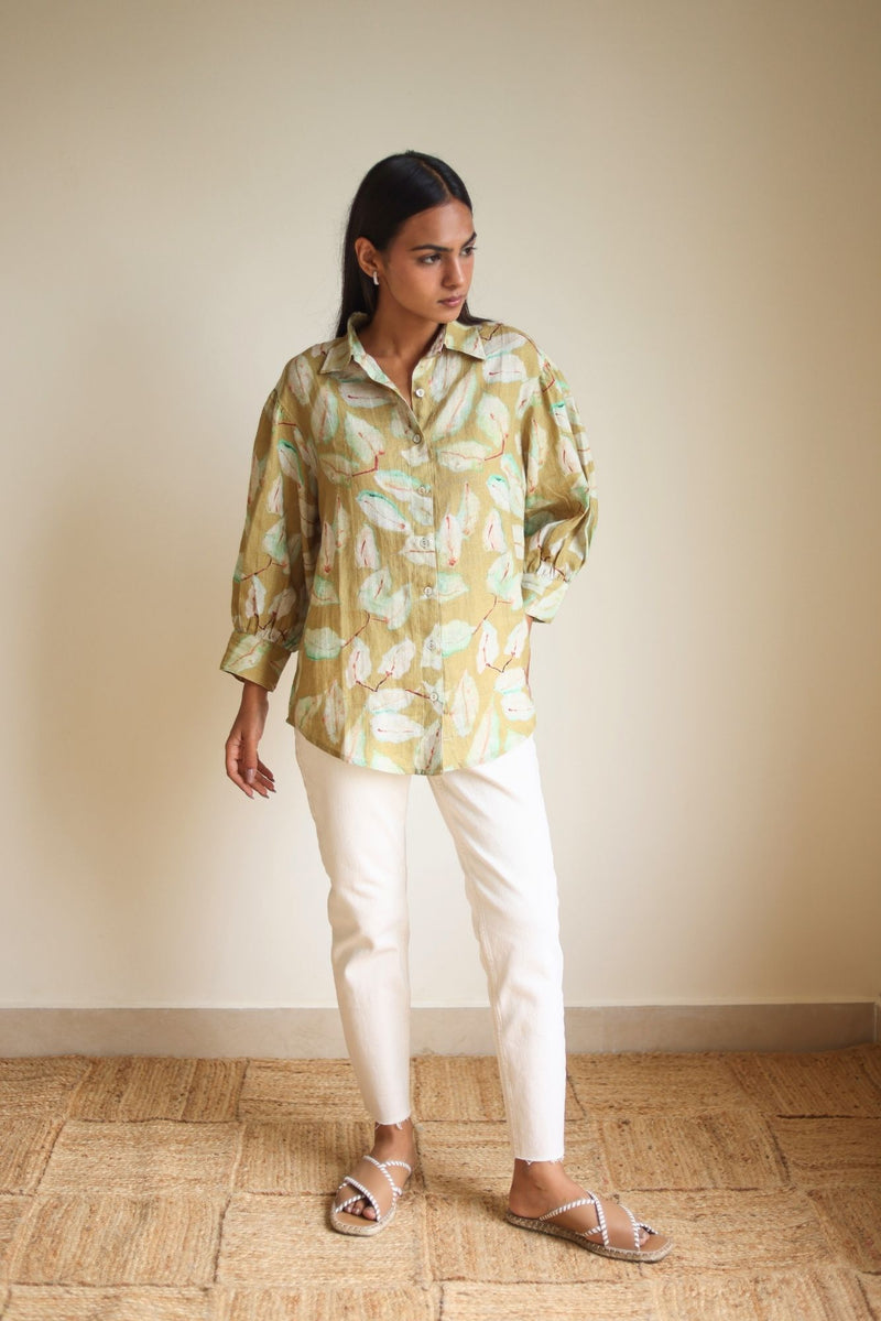 June Grove Linen Ochre Shirt