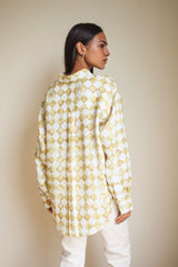 Holly Checker Linen Ochre Shirt