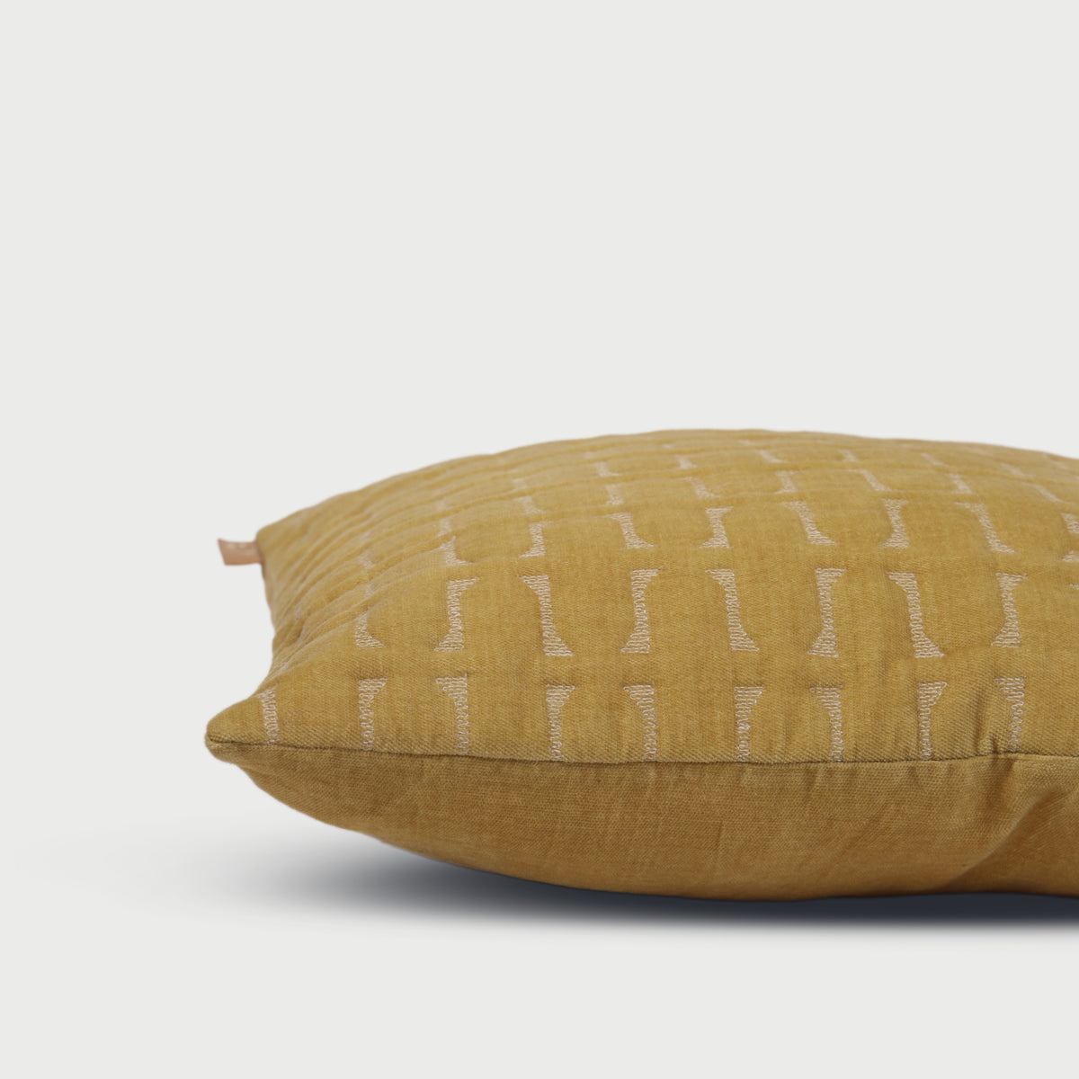 Twig Ochre Embroidered Velvet Cushion Cover