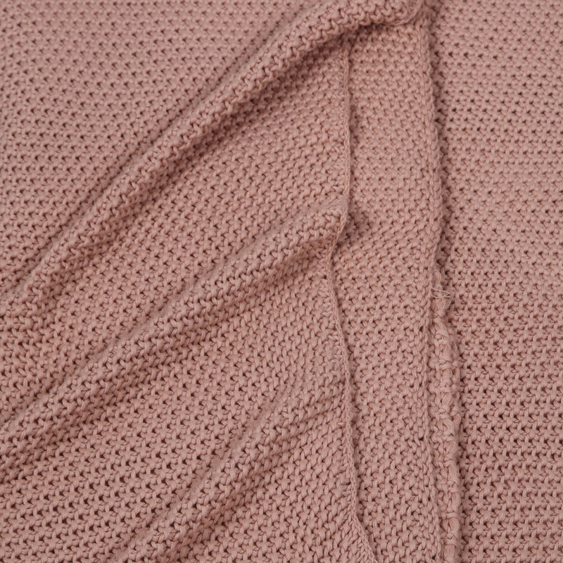 Soft Pink Moss Knit Throw