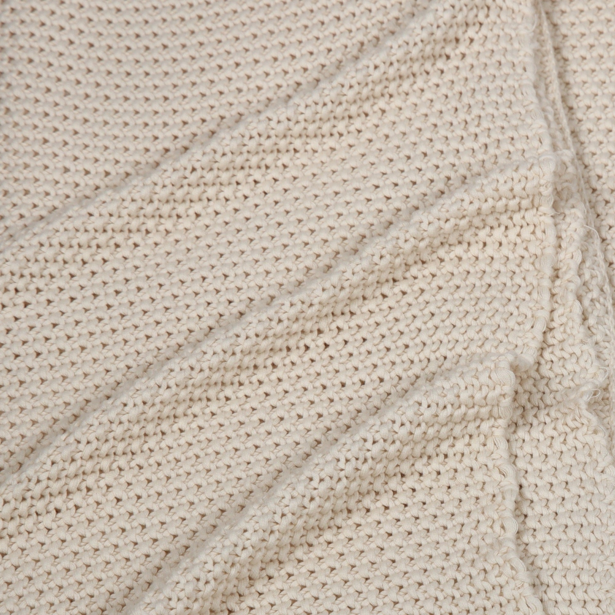 Ivory Moss Knit Throw