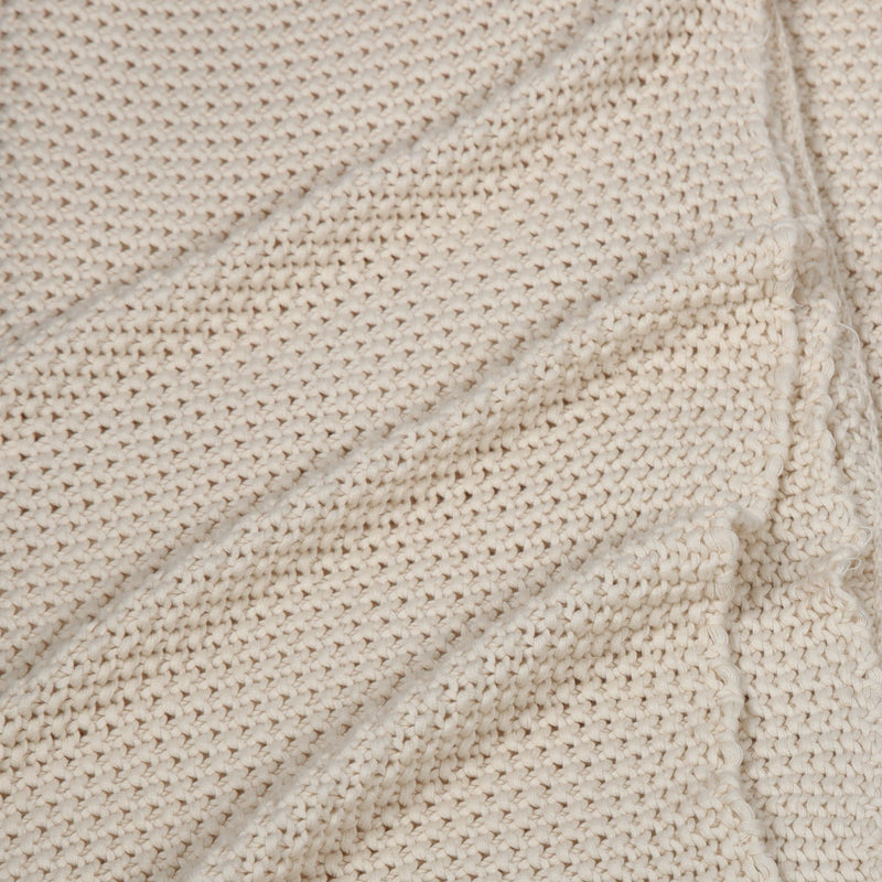 Ivory Moss Knit Throw
