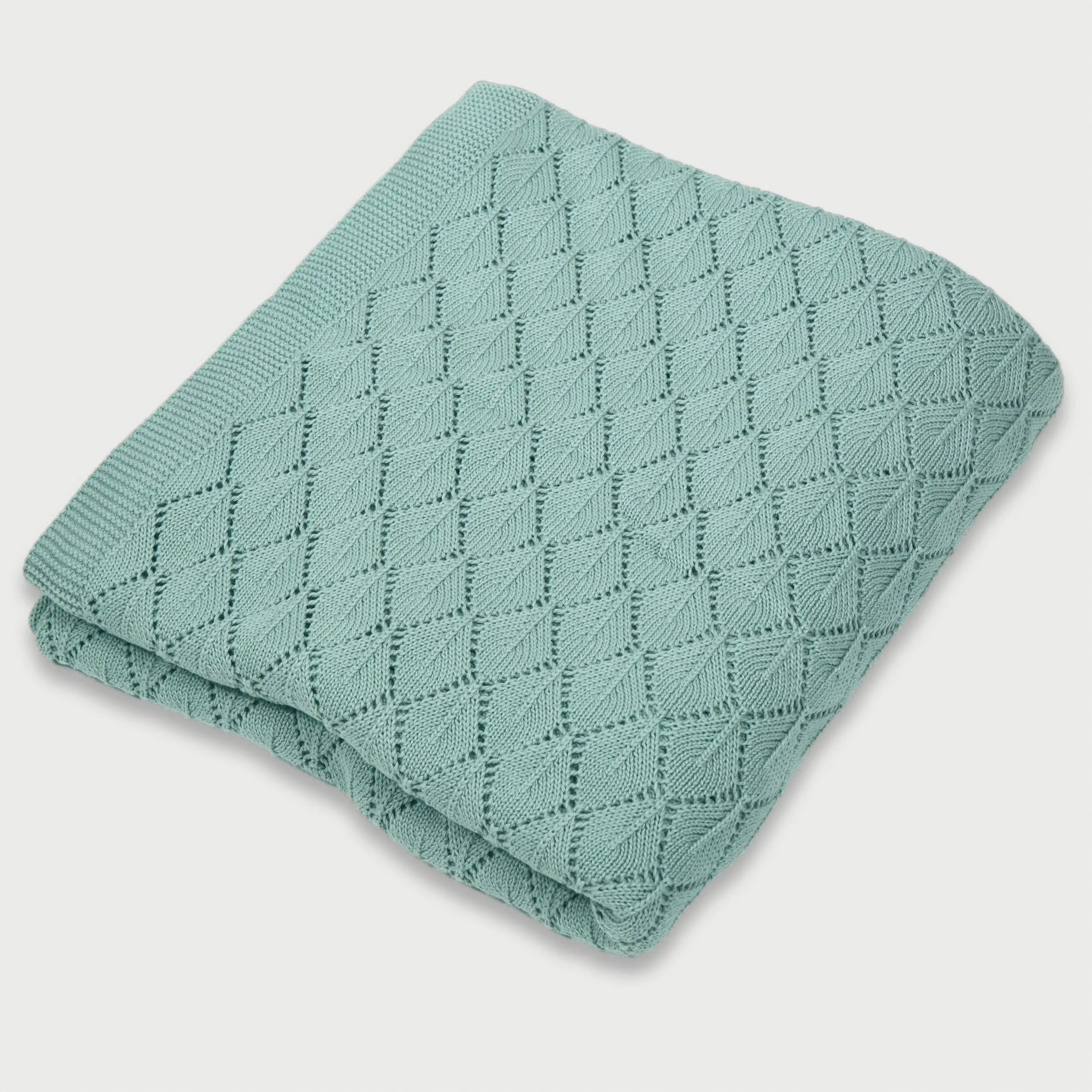 Hygge Duck Egg Knitted Throw SanctuaryLiving