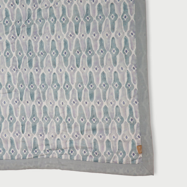 Checker Mosaic Blue Kantha Quilt