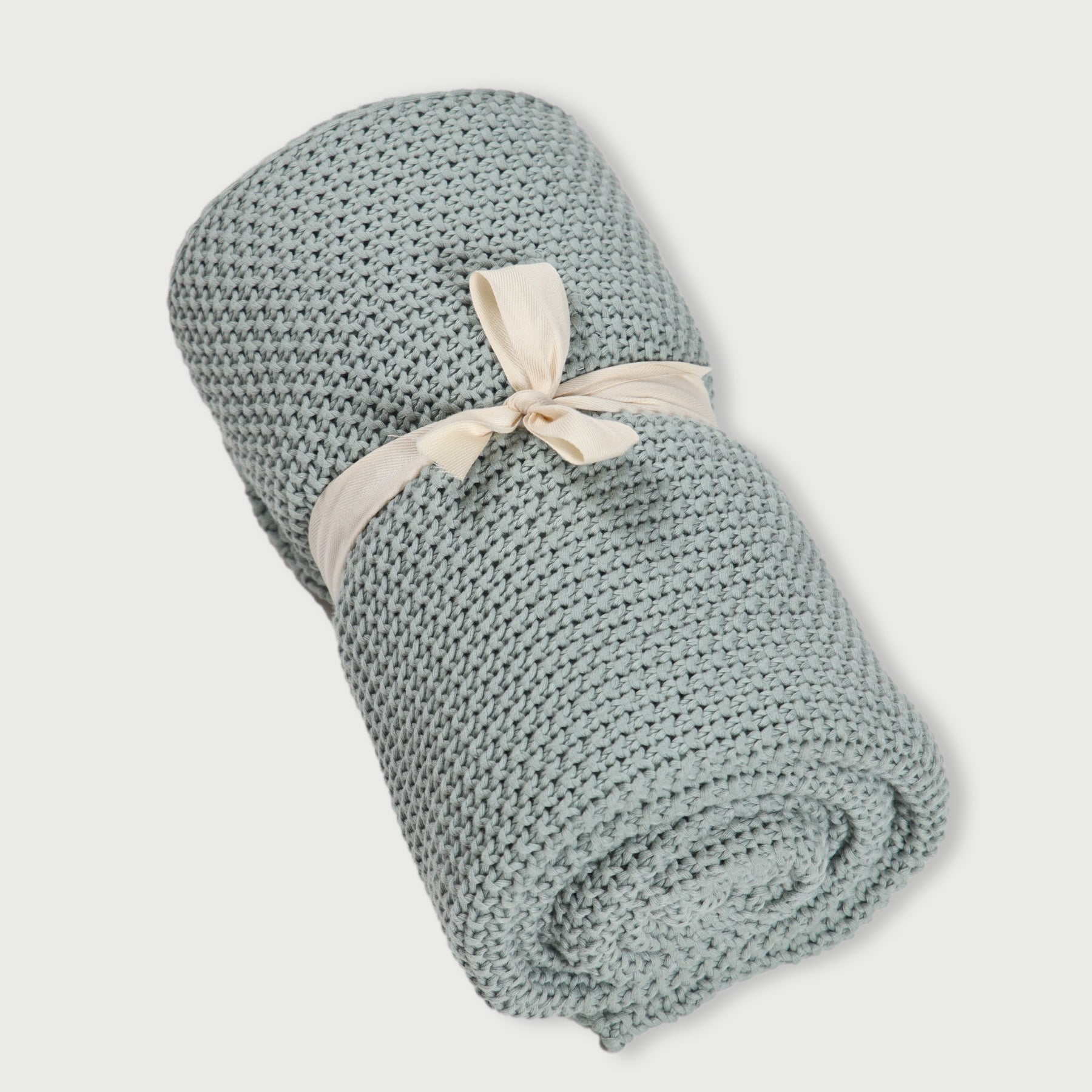 Duck Egg Moss Knit Throw