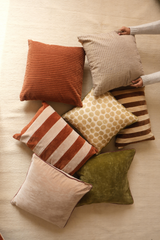 Willow Burnt Orange Velvet Stripe Cushion Cover