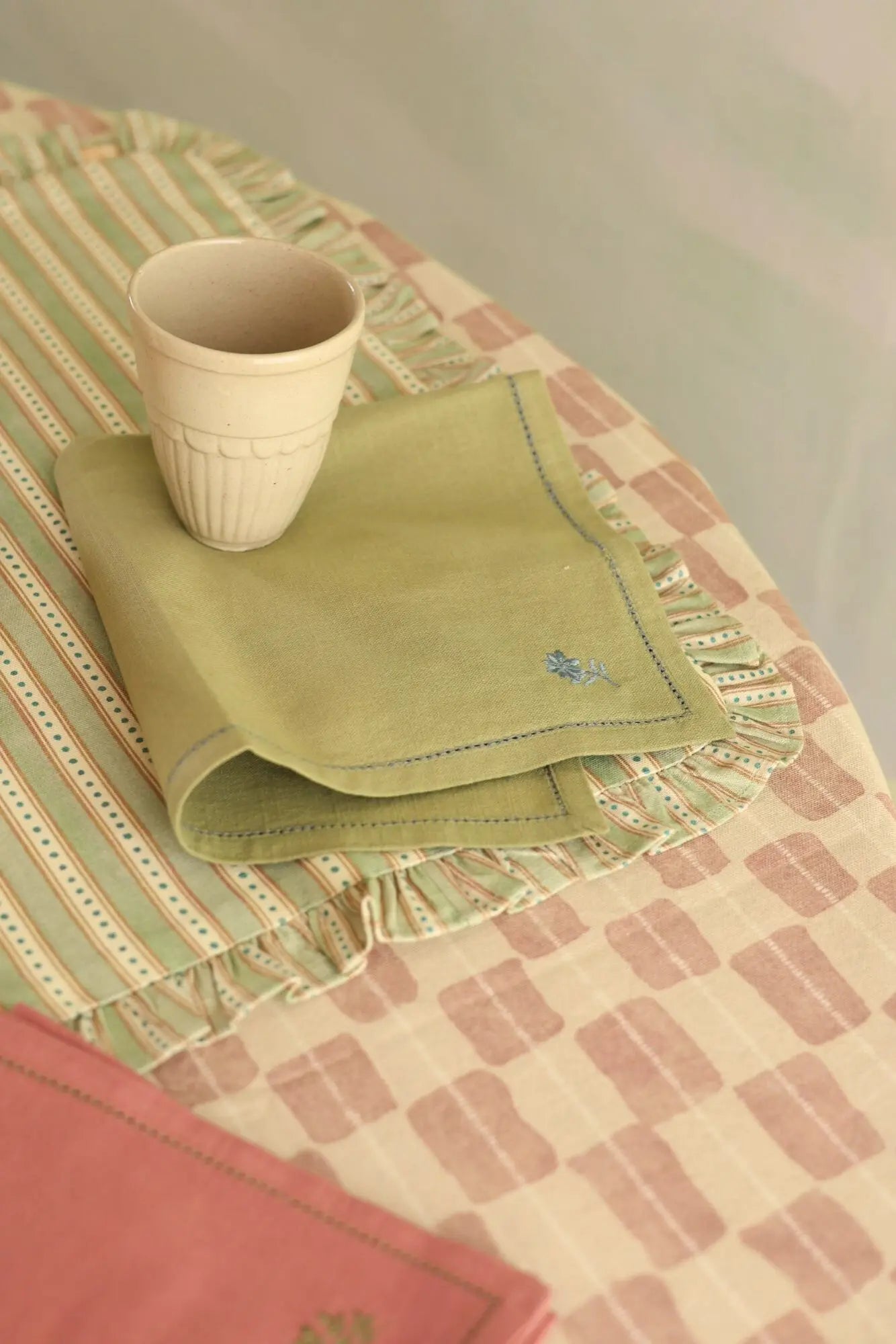 Echo Rose Cotton Table Cover SanctuaryLiving