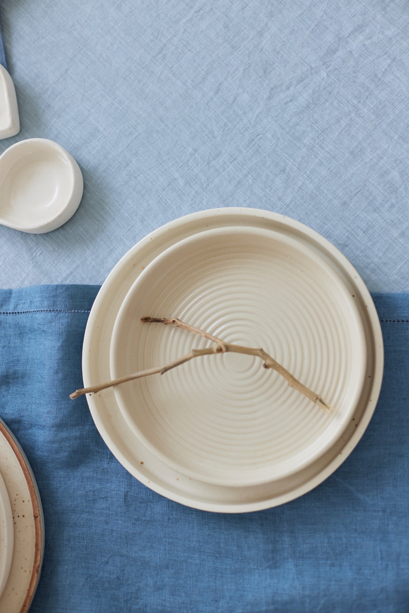 Baby Blue Linen Table Runner