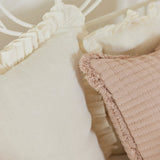 Linen Ruffle Ivory Pillow Cover