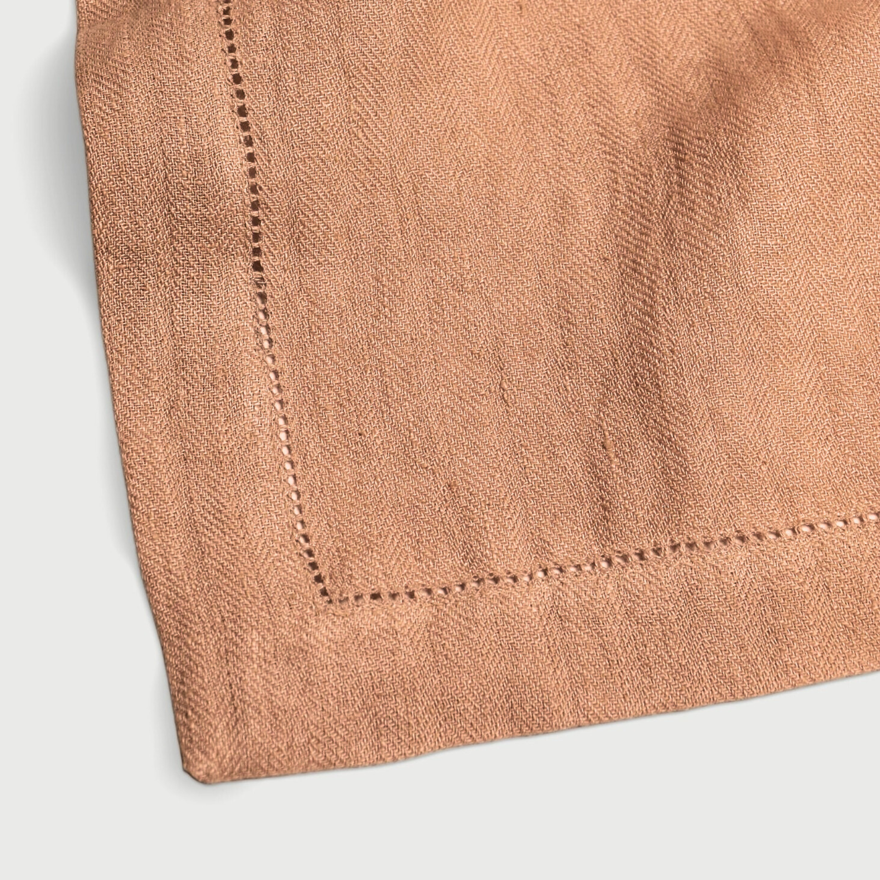 Spice Herringbone Linen Table Runner