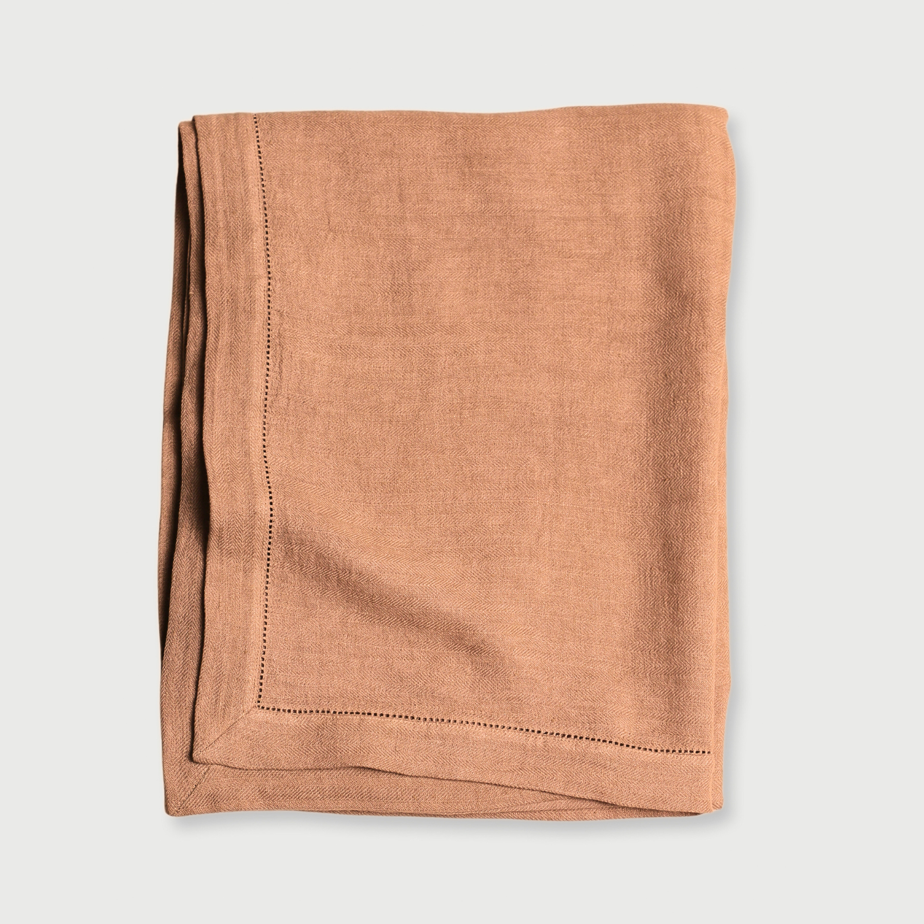 Spice Herringbone Linen Table Cover