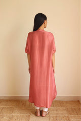 Luna Silk Coral Kurta