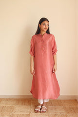 Luna Silk Coral Kurta