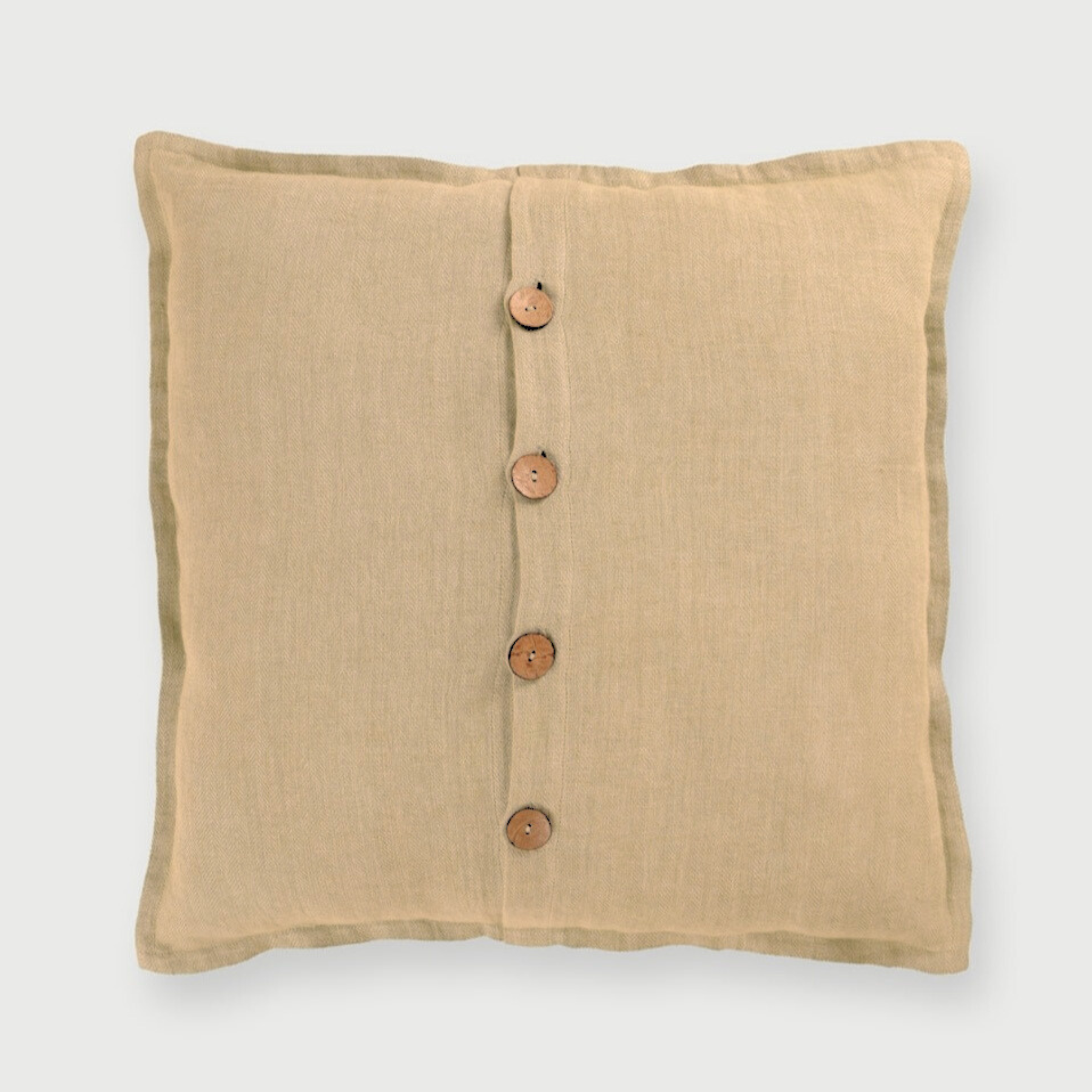 Sand Herringbone Linen Cushion Cover