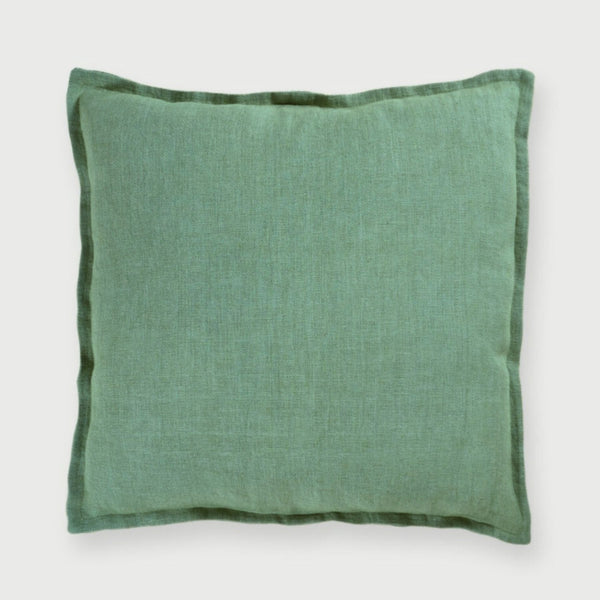 Linen Herringbone Eucalyptus Linen  Cushion Cover