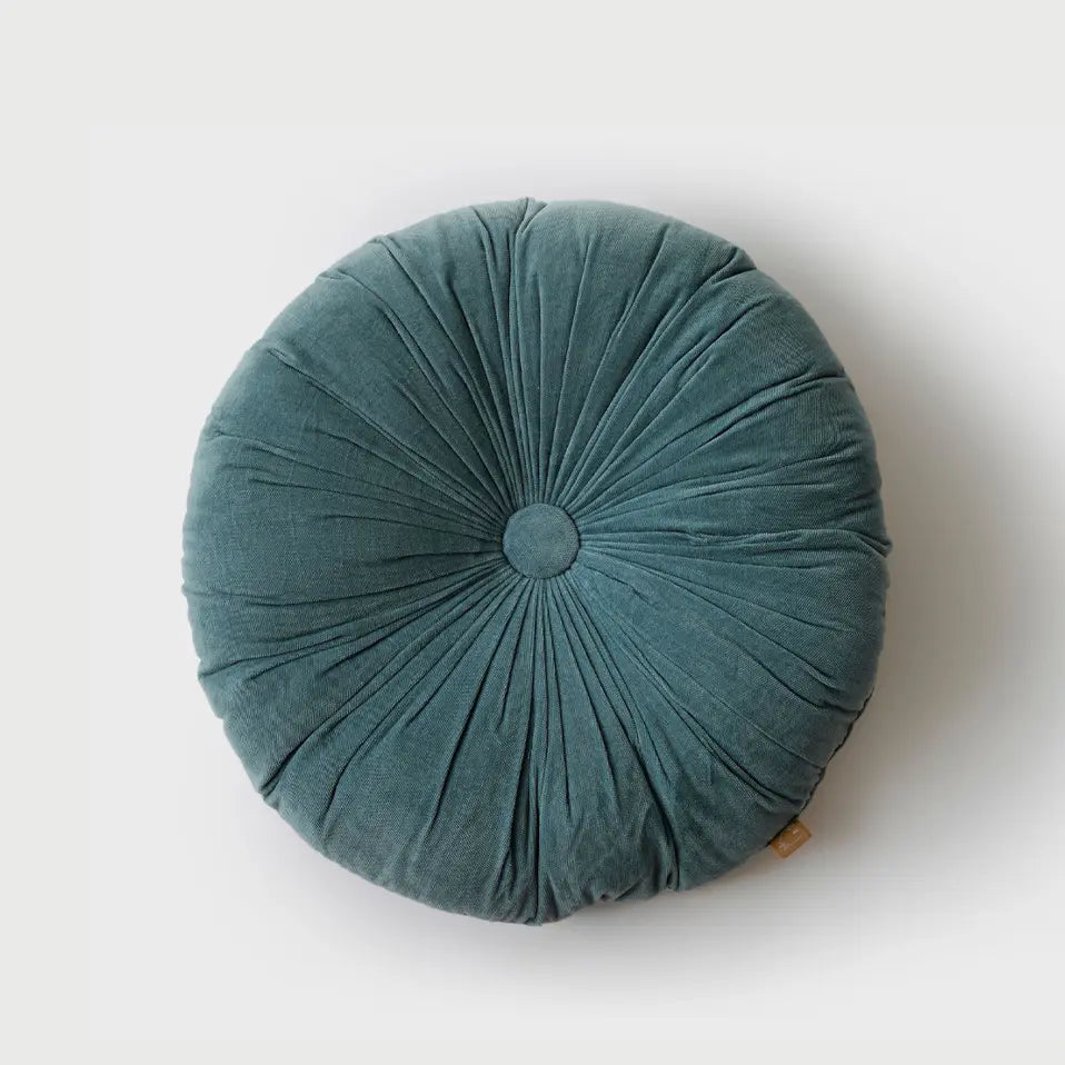 Cuddle Teal Velvet Round Cushion SanctuaryLiving