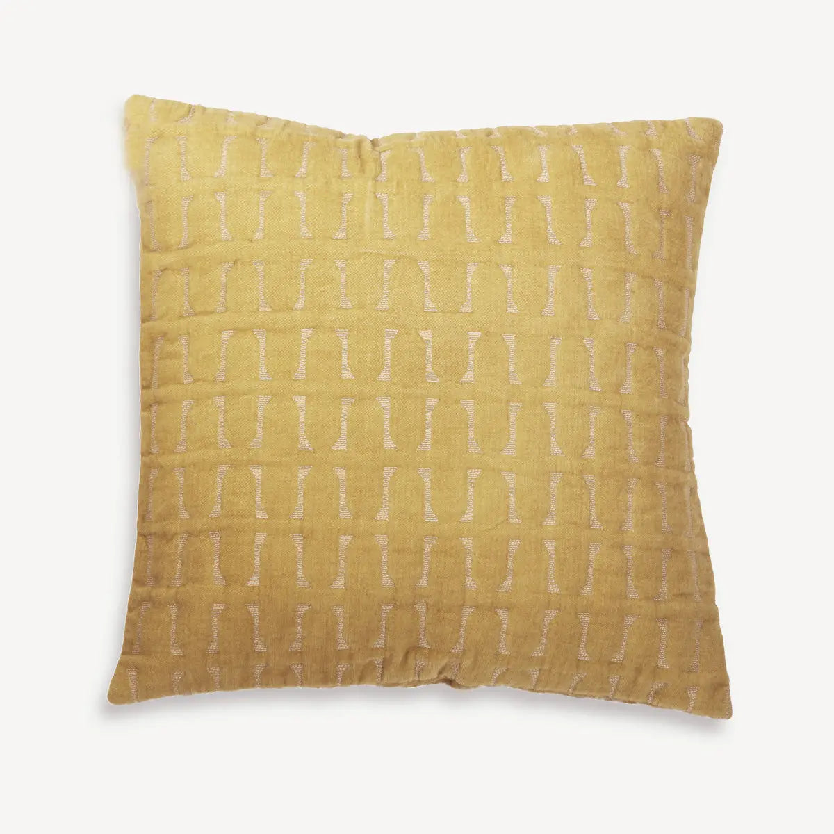 Twig Ochre Embroidered Velvet Cushion Cover SanctuaryLiving