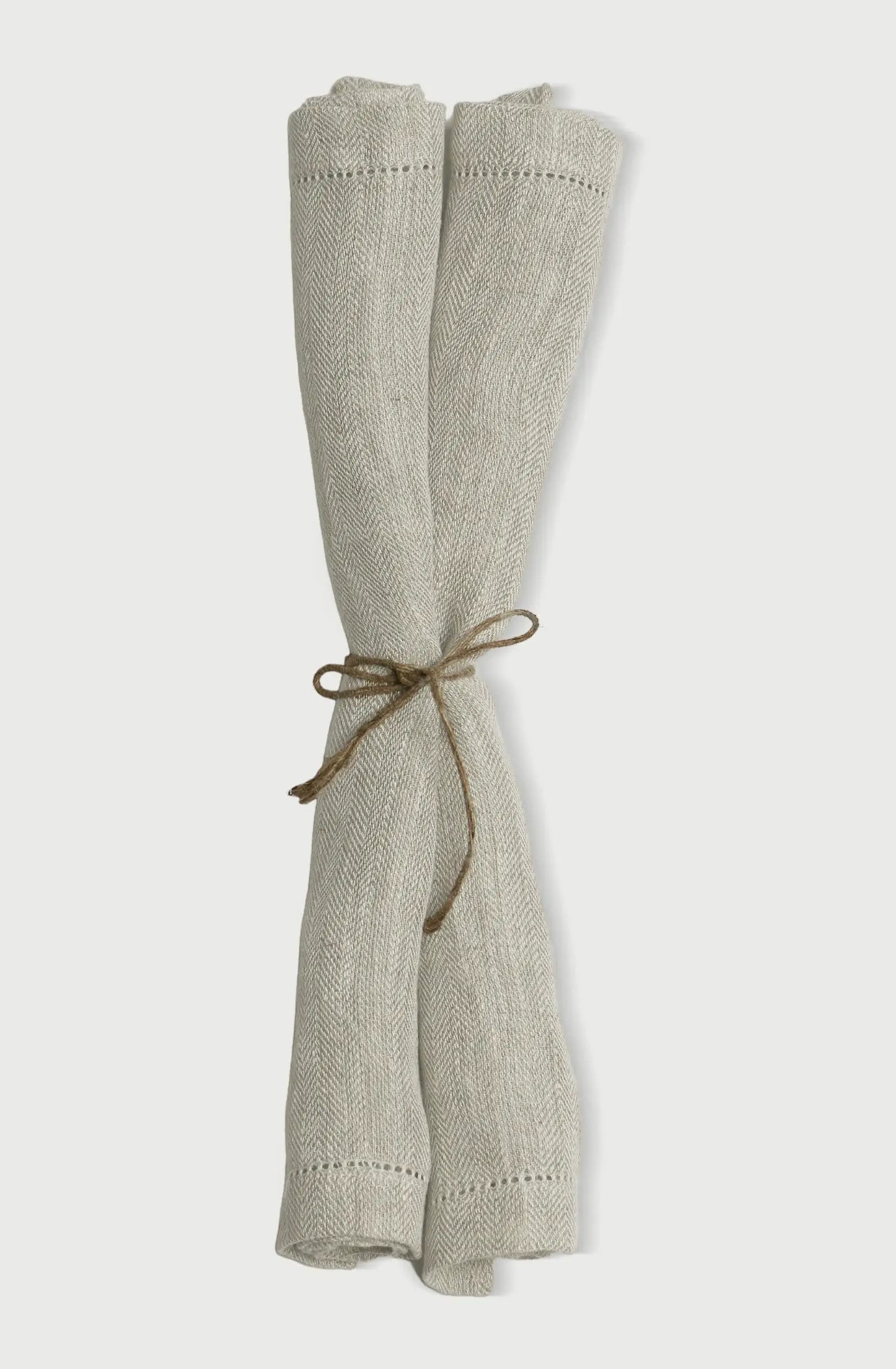 Oatmeal Herringbone Linen Table Napkins-Set of 2 SanctuaryLiving