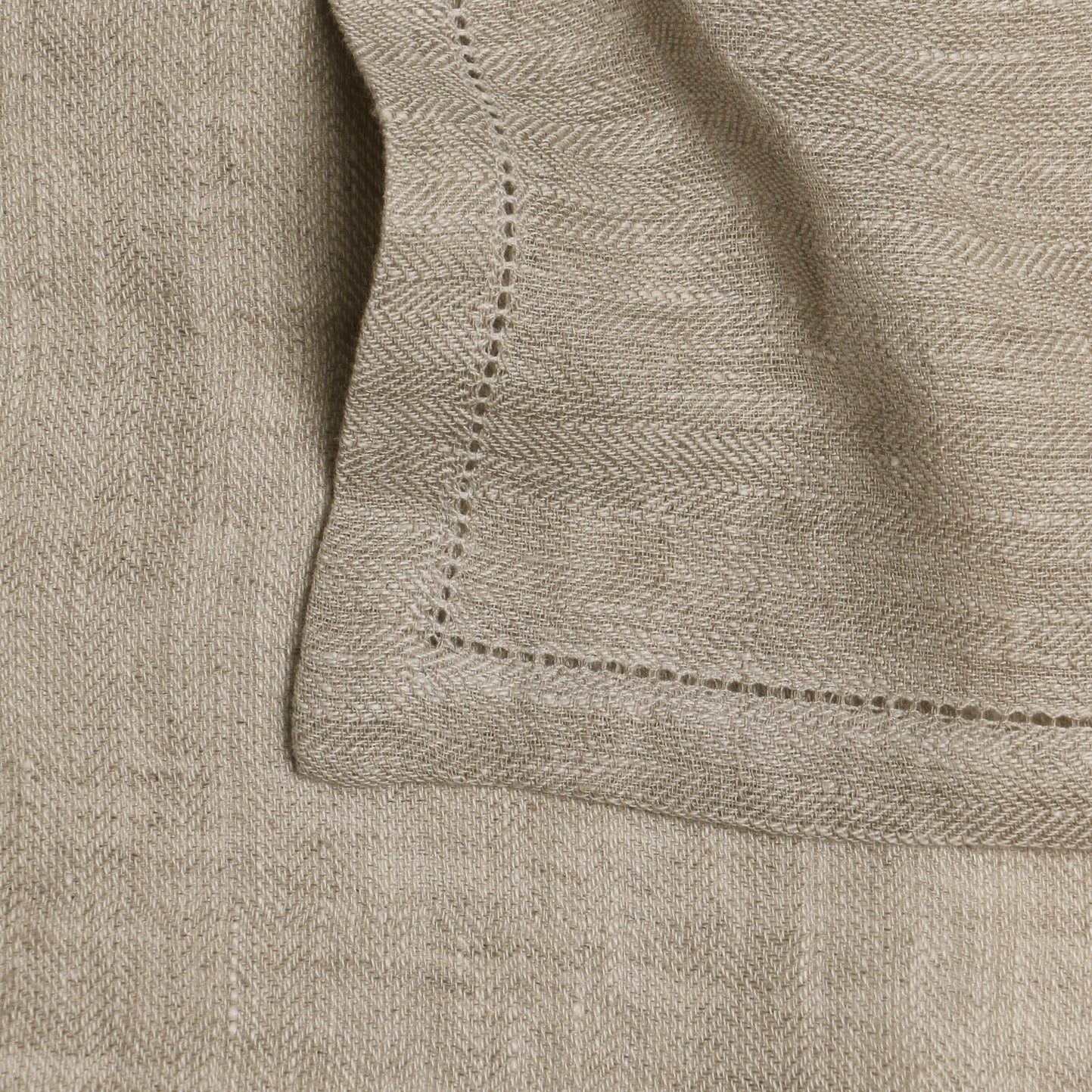 Linen Herringbone Oatmeal Table Mats | Set of 2