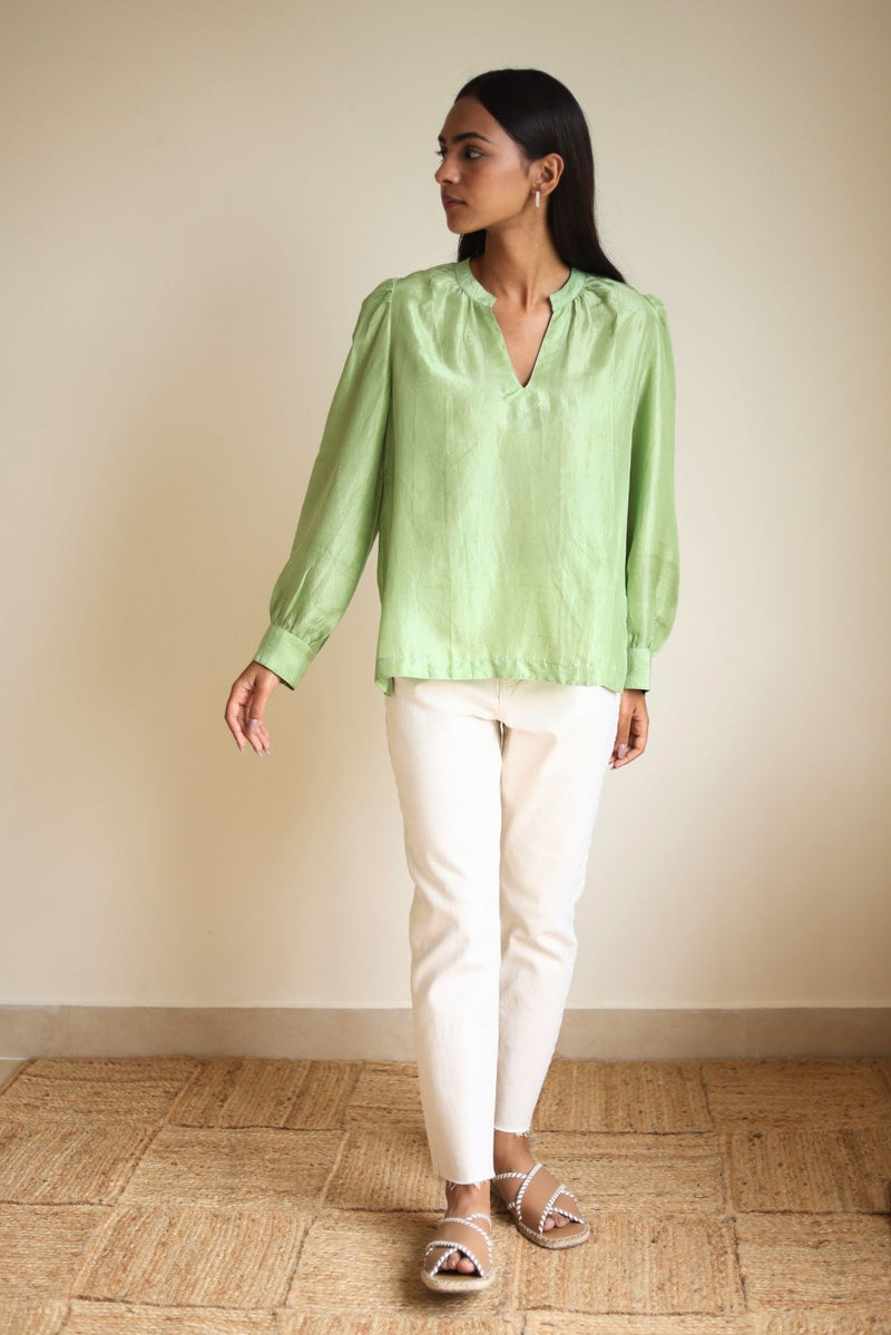 Freya Silk Mint Top