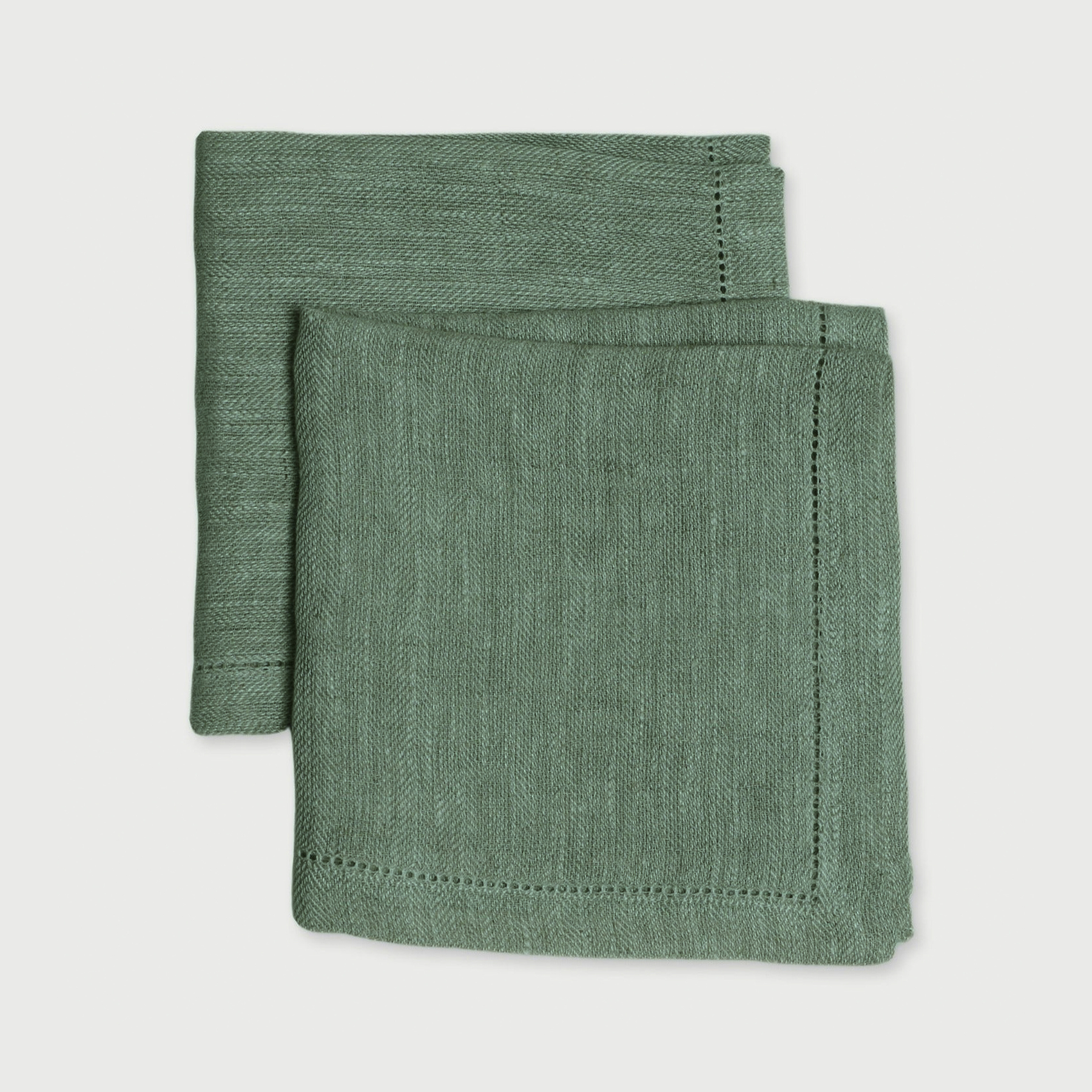 Eucalyptus Herringbone Linen Table Napkins | Set of 2